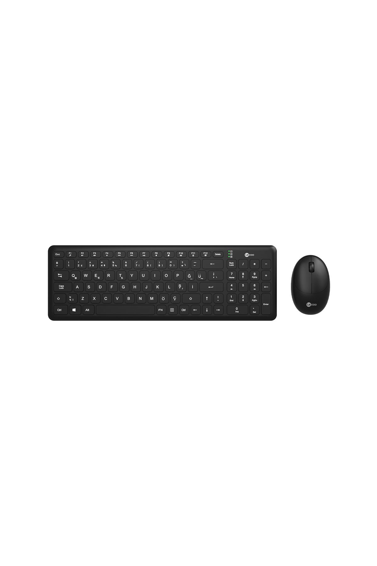 Lecoo Kw204 Kablosuz Türkçe Q Klavye & Mouse Set Siyah