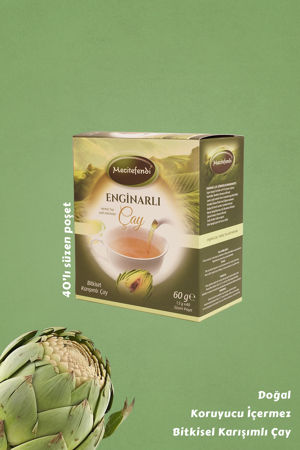 Mecitefendi-40 Pieces Artichoke Tea Decorated Bags 1