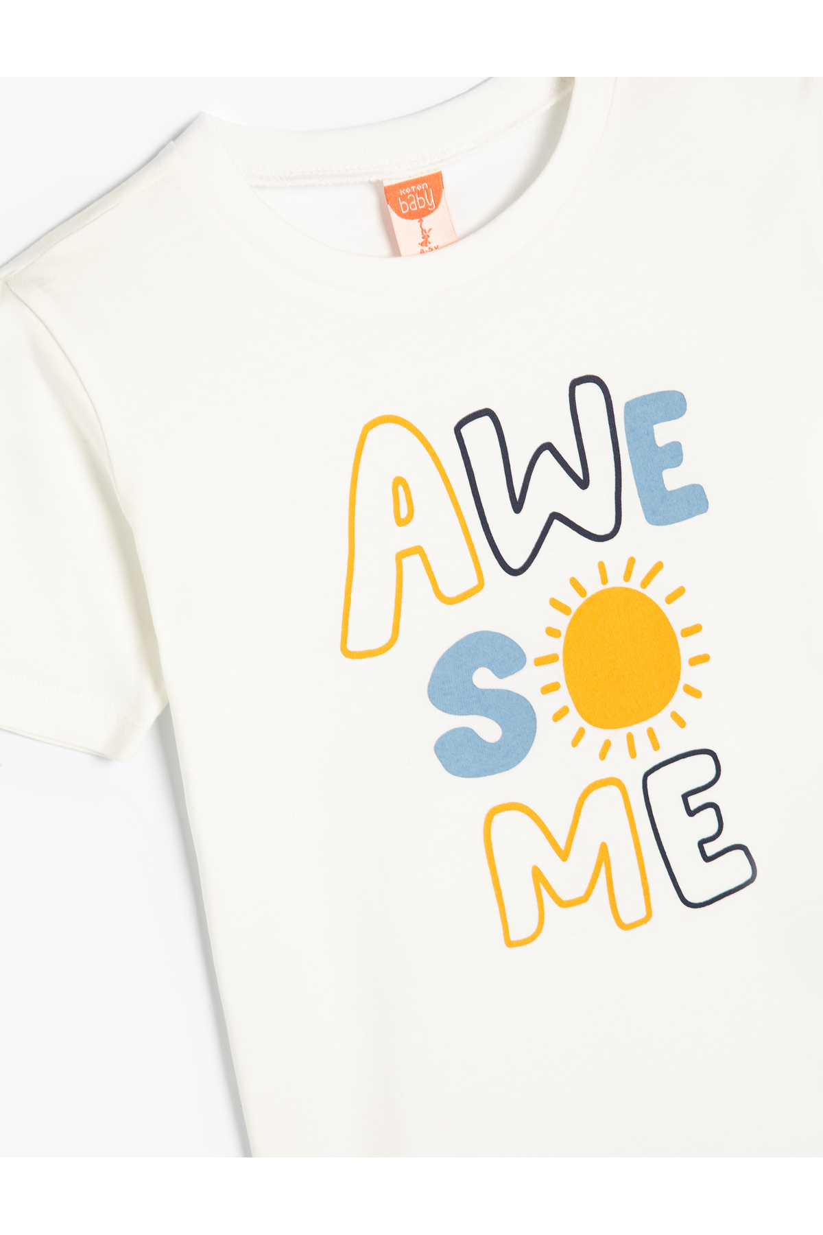 Koton Tişört Kısa Kollu Bisiklet Yaka Slogan Baskılı Pamuklu fotoğrafı 3 (önizleme)