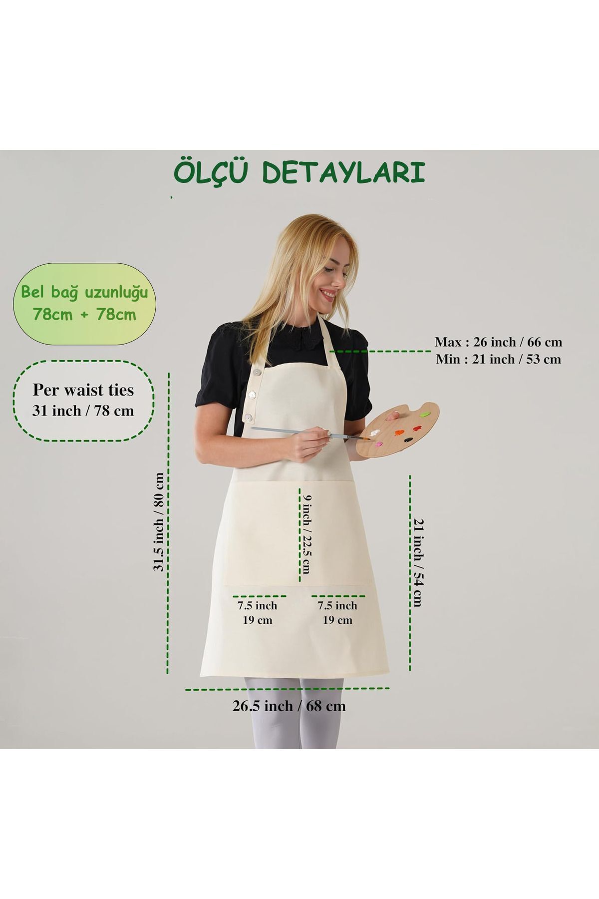 TOSHE-Kitchen Apron & Gloves - Beige - Cotton–Polyester 5