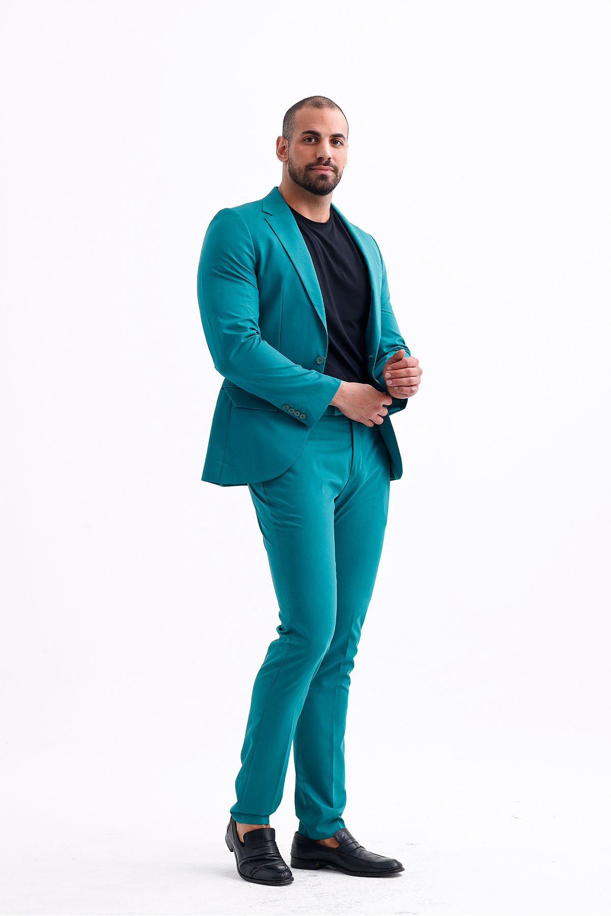 Koch London-Men's Turquoise Oversize Pants - Modern Fit and Stylish Design 5