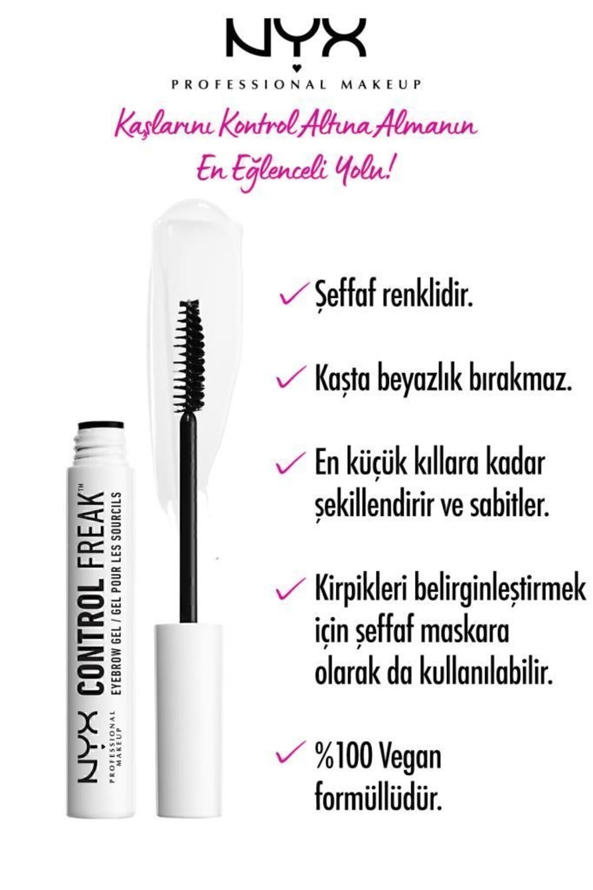 NYX Professional Makeup Kaş Sabitleme Jeli - Control Freak Eyebrow Gel Clear 800897824884-2