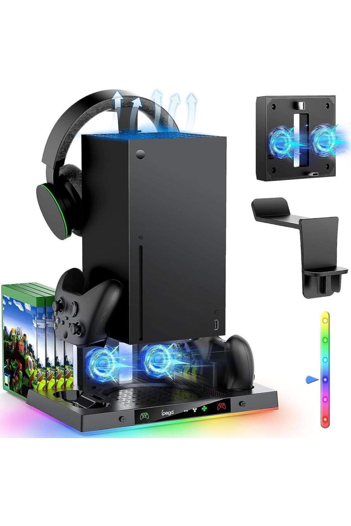 Konsol İstasyonu Xbox Series X Fanlı Stand - RGBli Xbox Şarj İstasyonu Oyun Ve Konsol Standı