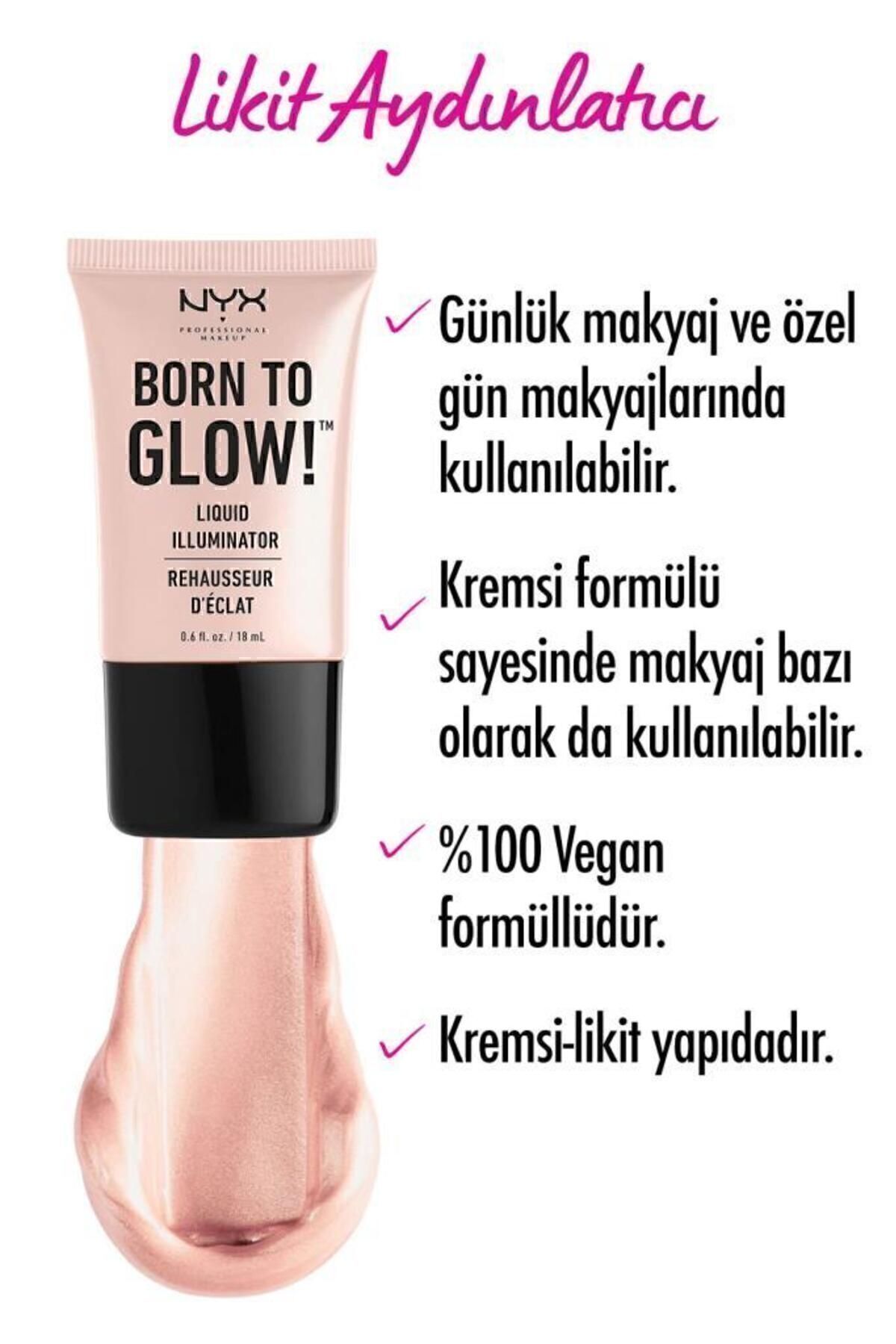 NYX Professional Makeup-مضيء سائل - Born To Glow Liquid Illuminator Sunbeam 18 مل800897818432 2