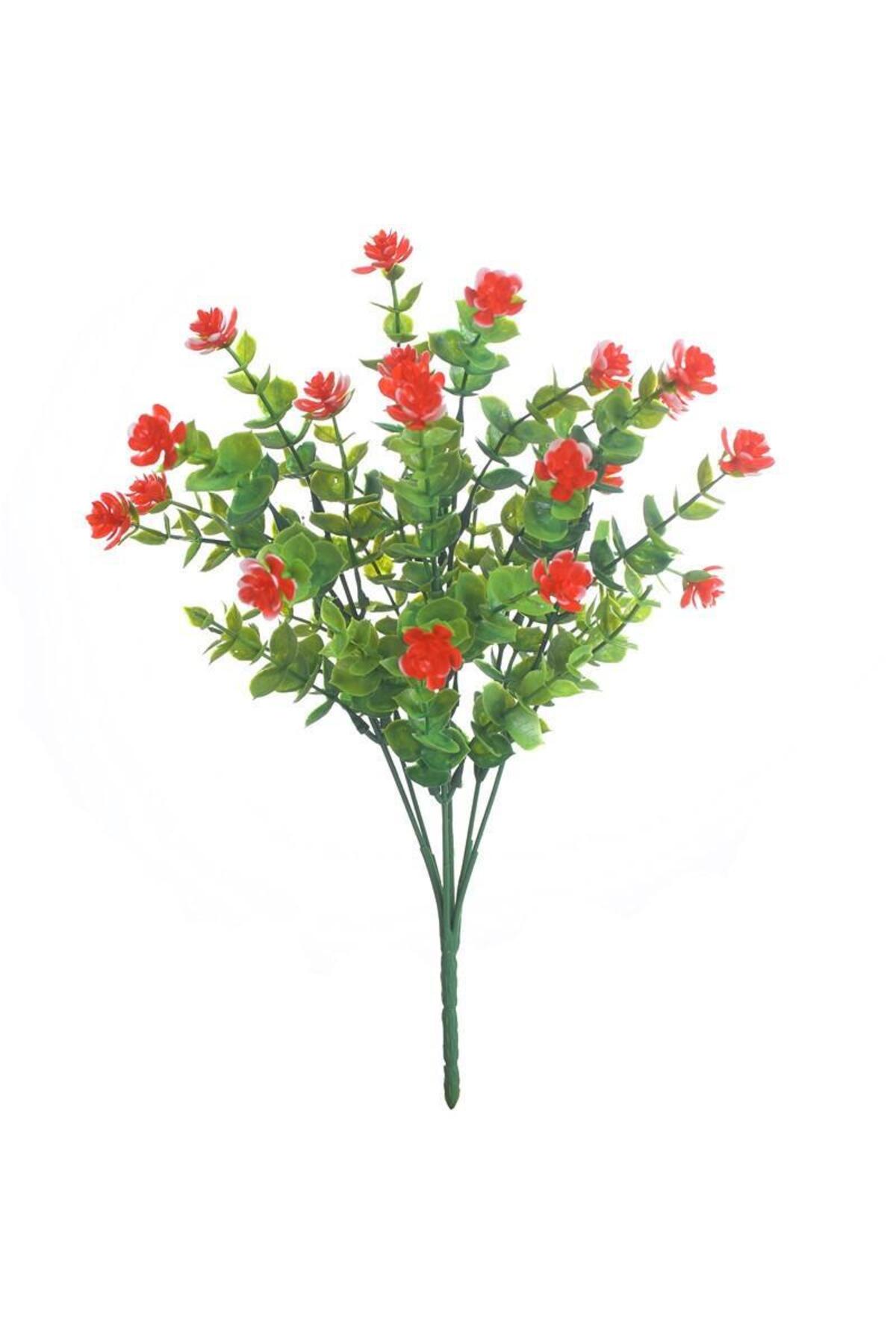 Artificial Flower RED Enameled Boxwood Decorative Artificial Plant