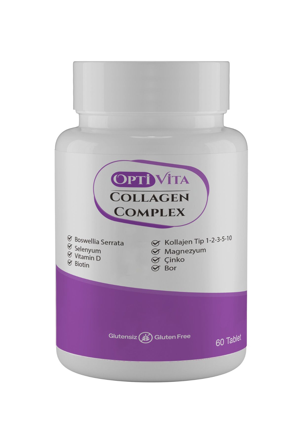 Optivita Collagen Complex 60 Tablet 5 Tip Kolajen, Magnzyum, Çinko, Bor, Vitamin D, Biotin, Selenyum