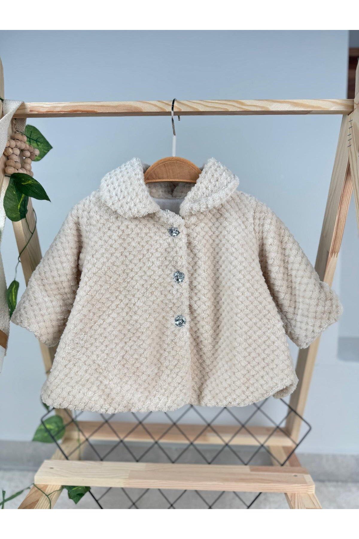 Minizade-Winter Plush Baby Girl/Child Cardigan Coat 1