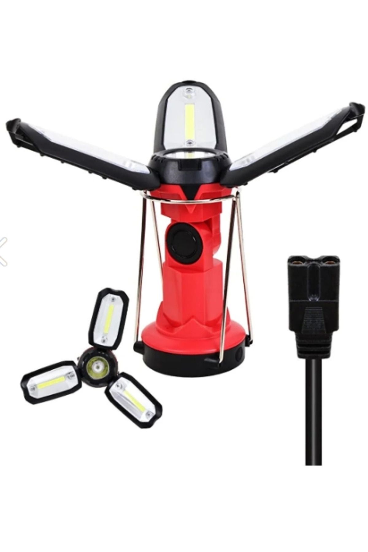 Easy Tedarik P-8801 Şarjlı Katlanabilir 3xcob Led+ 3w Led Çok Fonksiyonlu Kamp Feneri