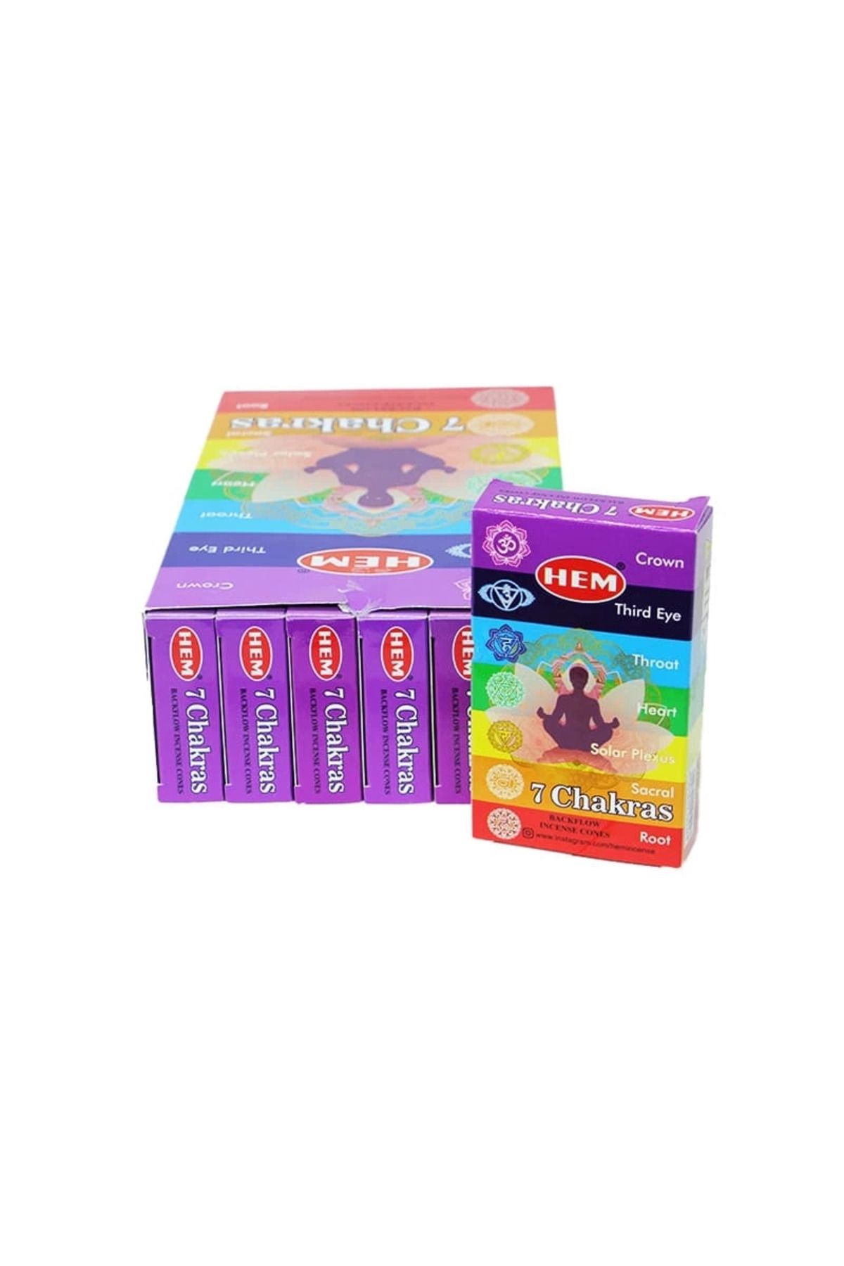 Easy Tedarik 7 Chakras Back Flow Cones