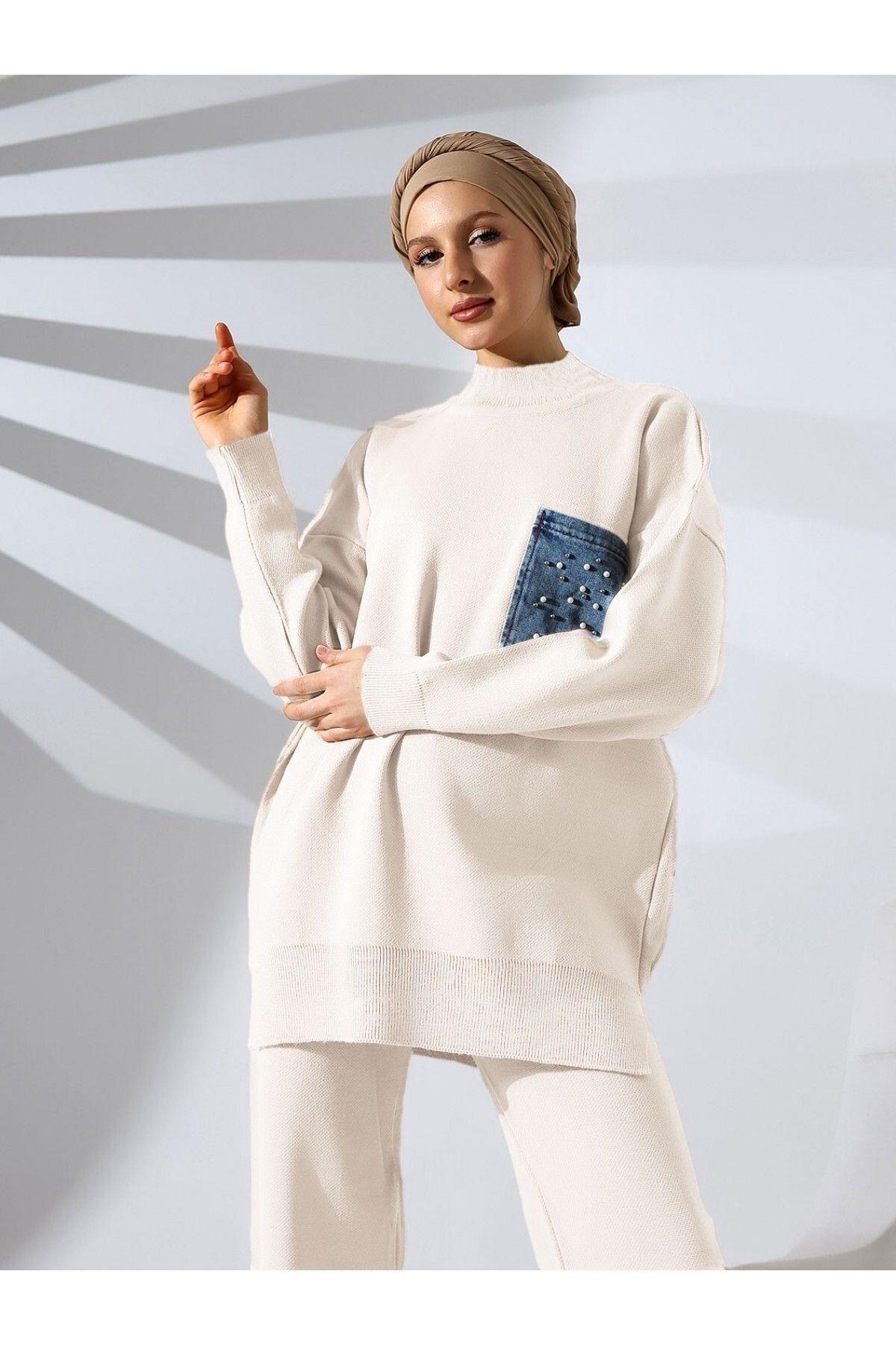 Modamorfo-One Pocket Pearl Knitwear Set 1