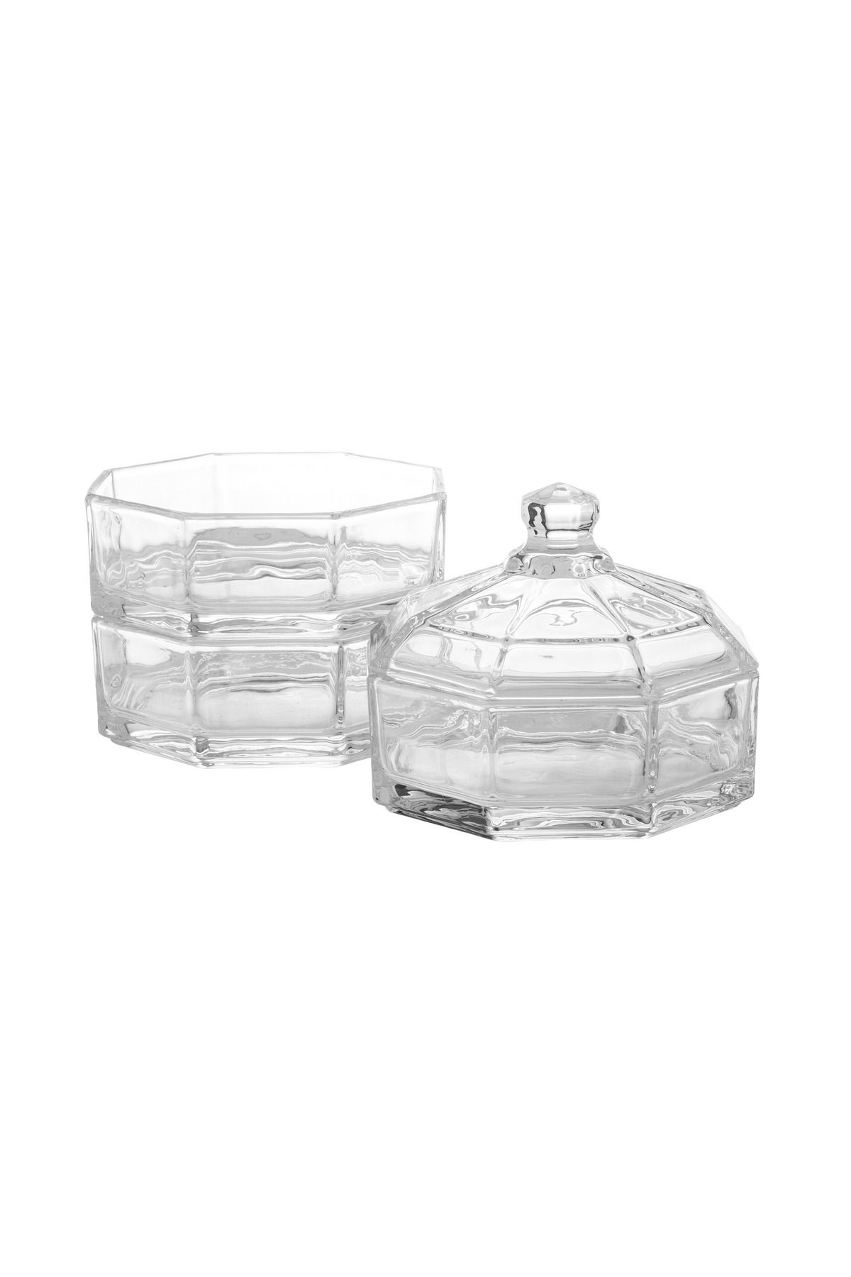 Dania-A three-tier box of sweets and nuts made of clear glass and multi-use 3