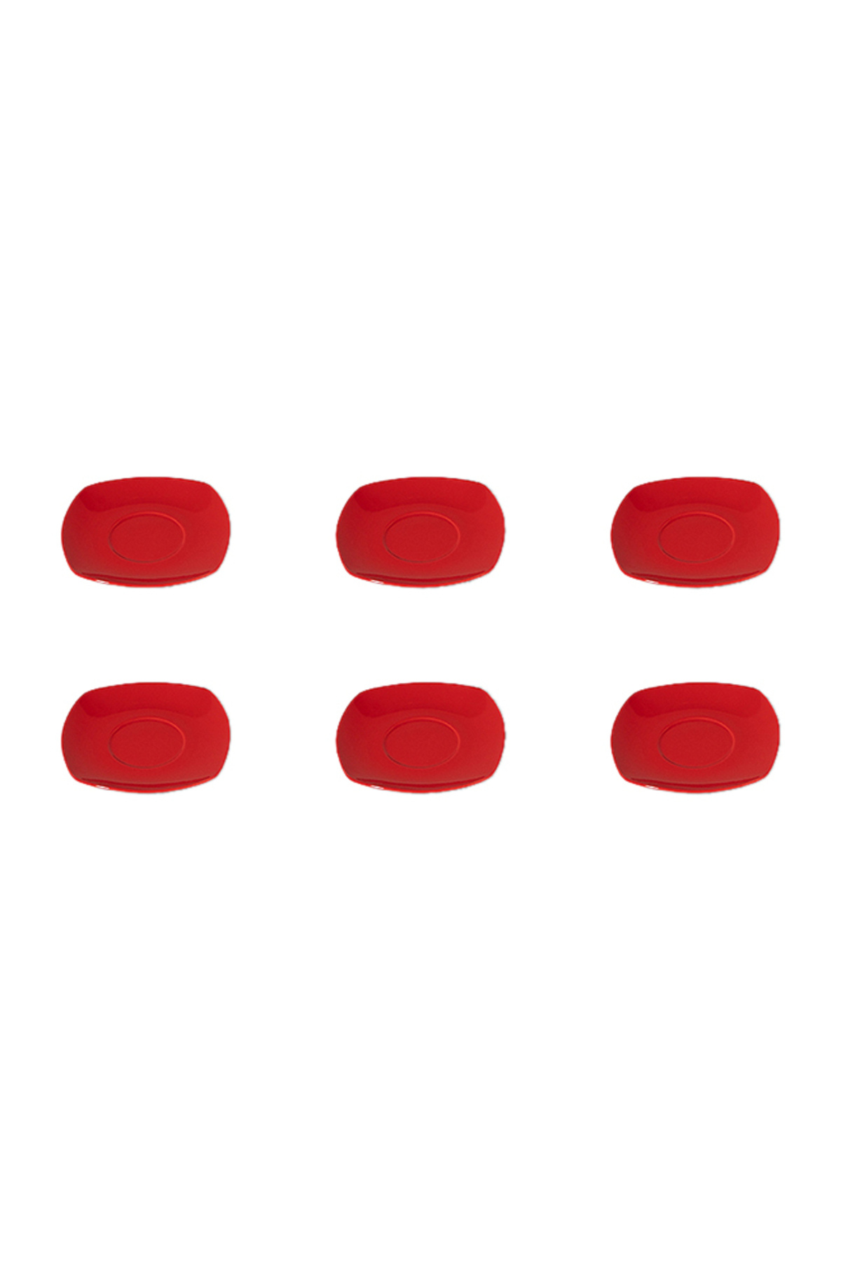 Dania-6-Piece Porcelain Plate Set Red 15cm 1
