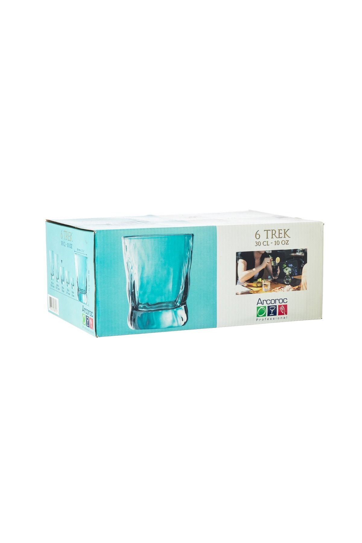 Arcoroc-A Set Of 6 Pieces Glass Cups Consisting  Clear  Multi-Use Clear Glass 3