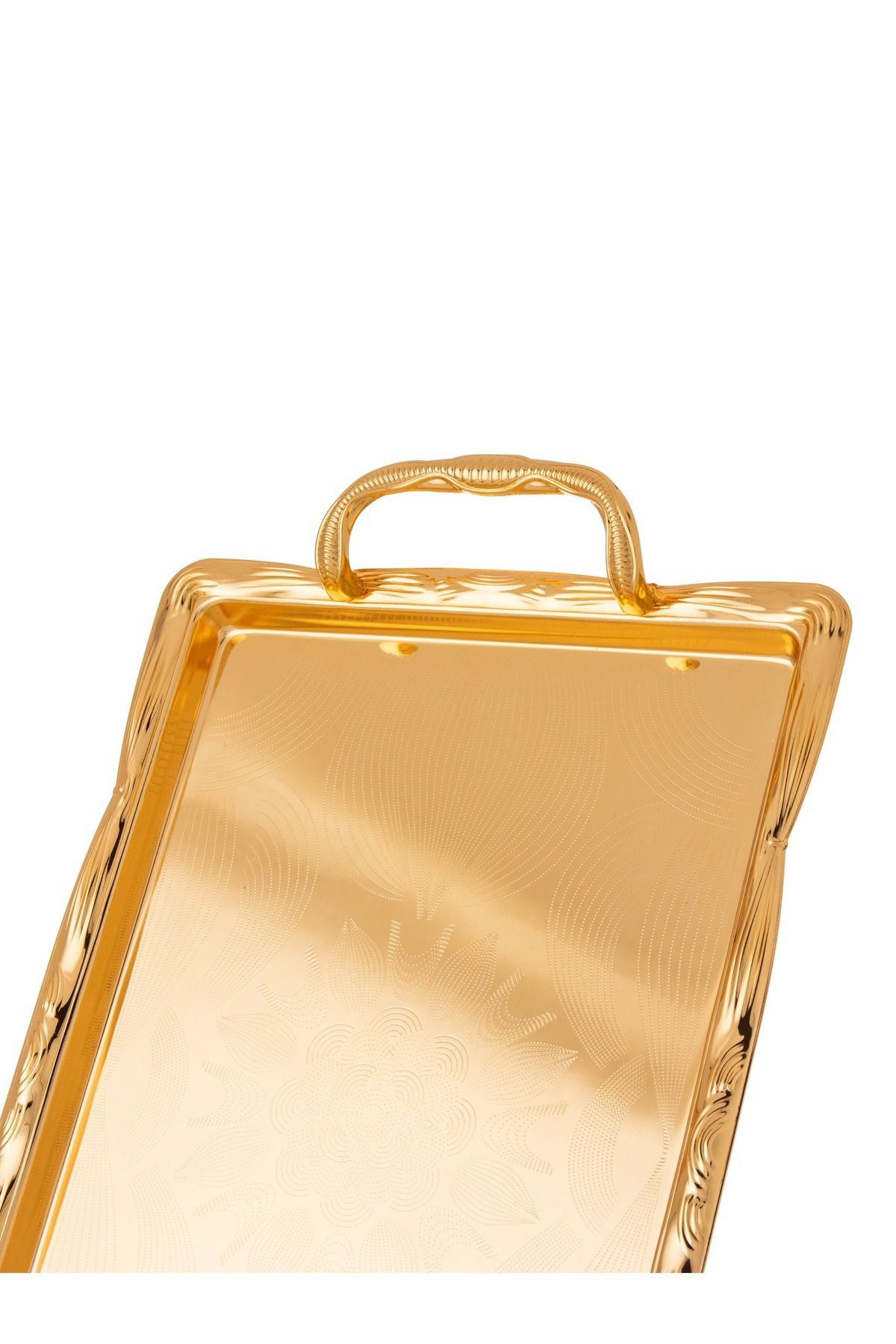 Dania-A set of heavy metal trays in three different sizes with modern designs and engravings 3