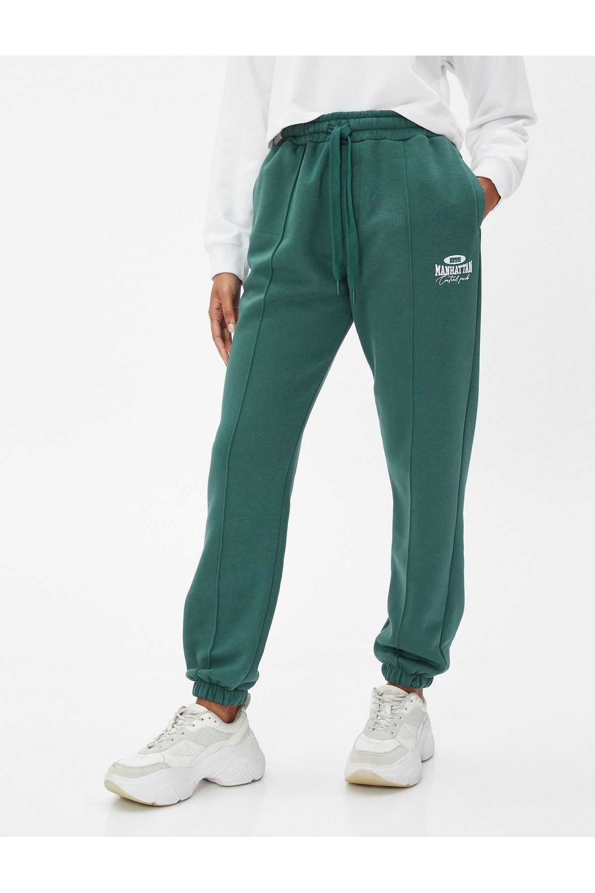 Koton-Jogger Sweatpants College Printed Ribbed Lace Waist 3