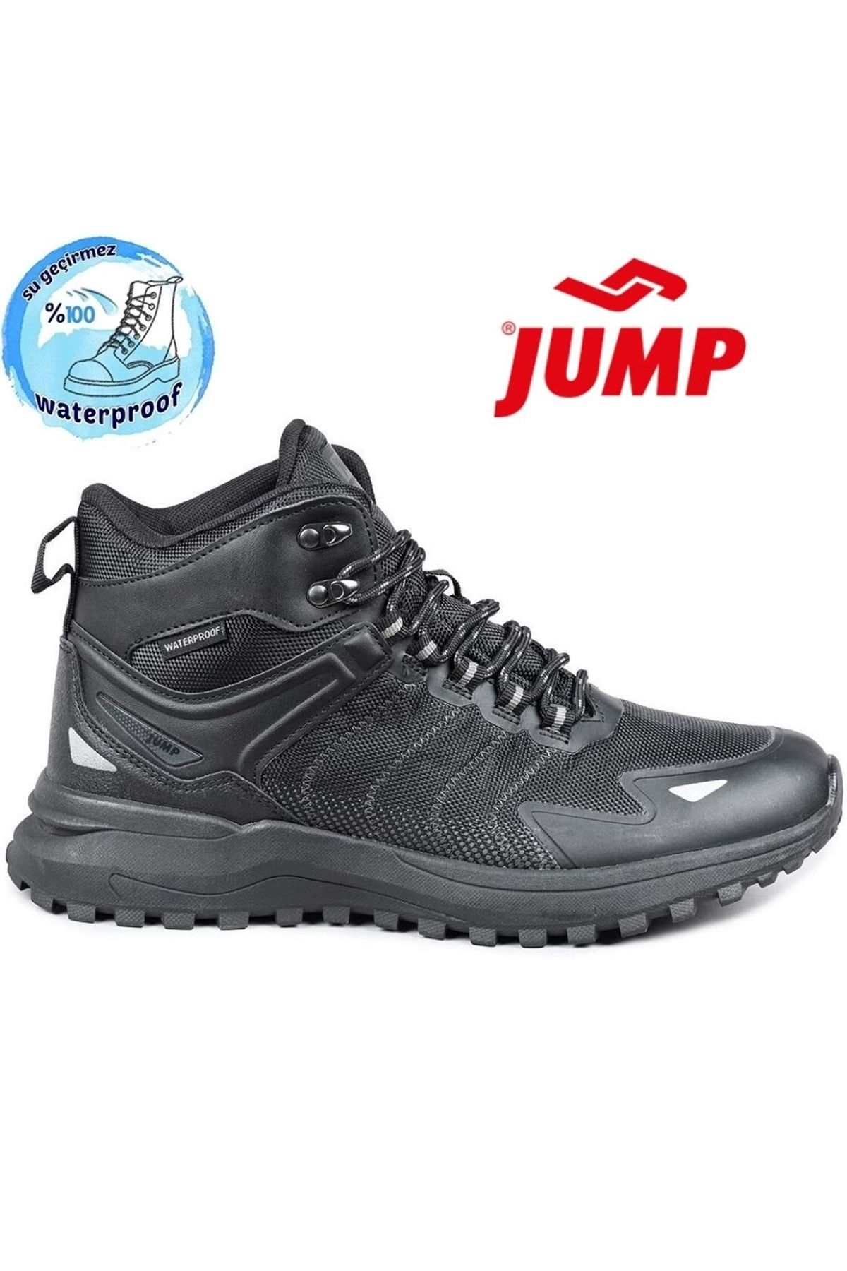 Kocamanlar Ayakkabı Jump 28680 WaterProof Kaymaz Taban Ortopedik Unisex Bot SİYAH