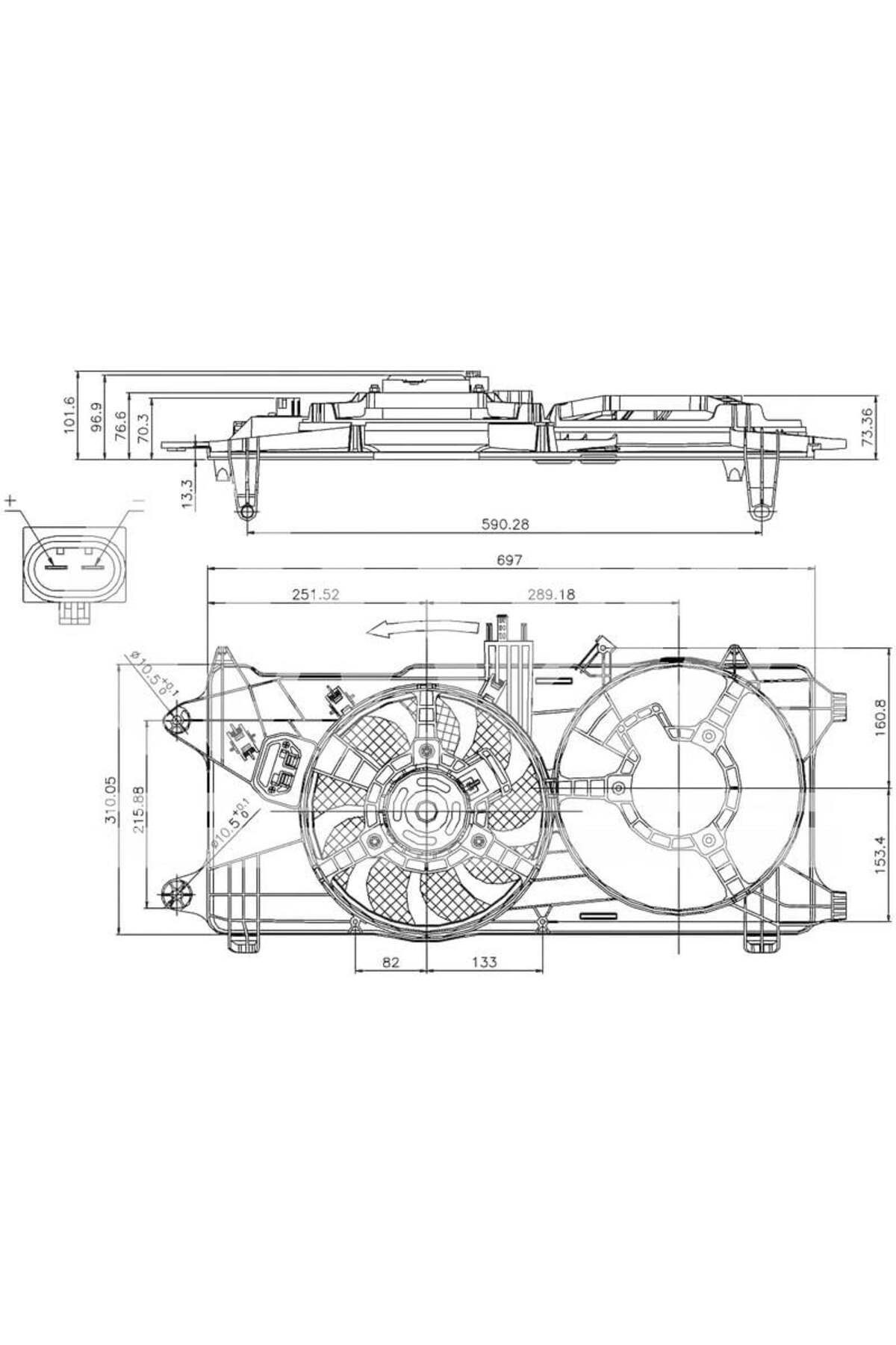 Universal FAN MOTORU DAVLUMBAZLI FIAT DOBLO 1.3 MJET 03 1.9JTD 01 EURO III TEK MOTORLU KLİMASIZ