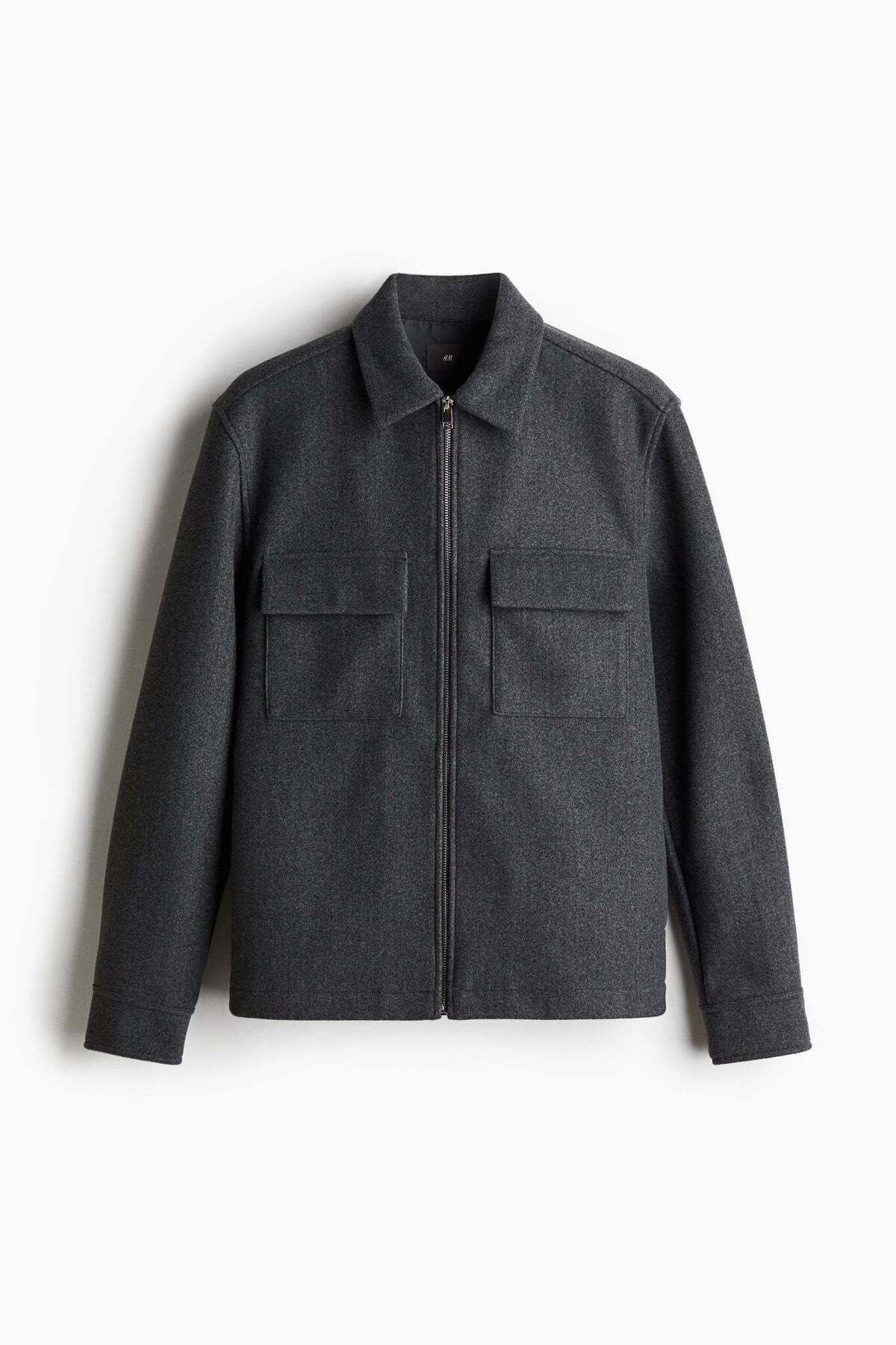 H&M-Regular Fit Zip-through overshirt 4