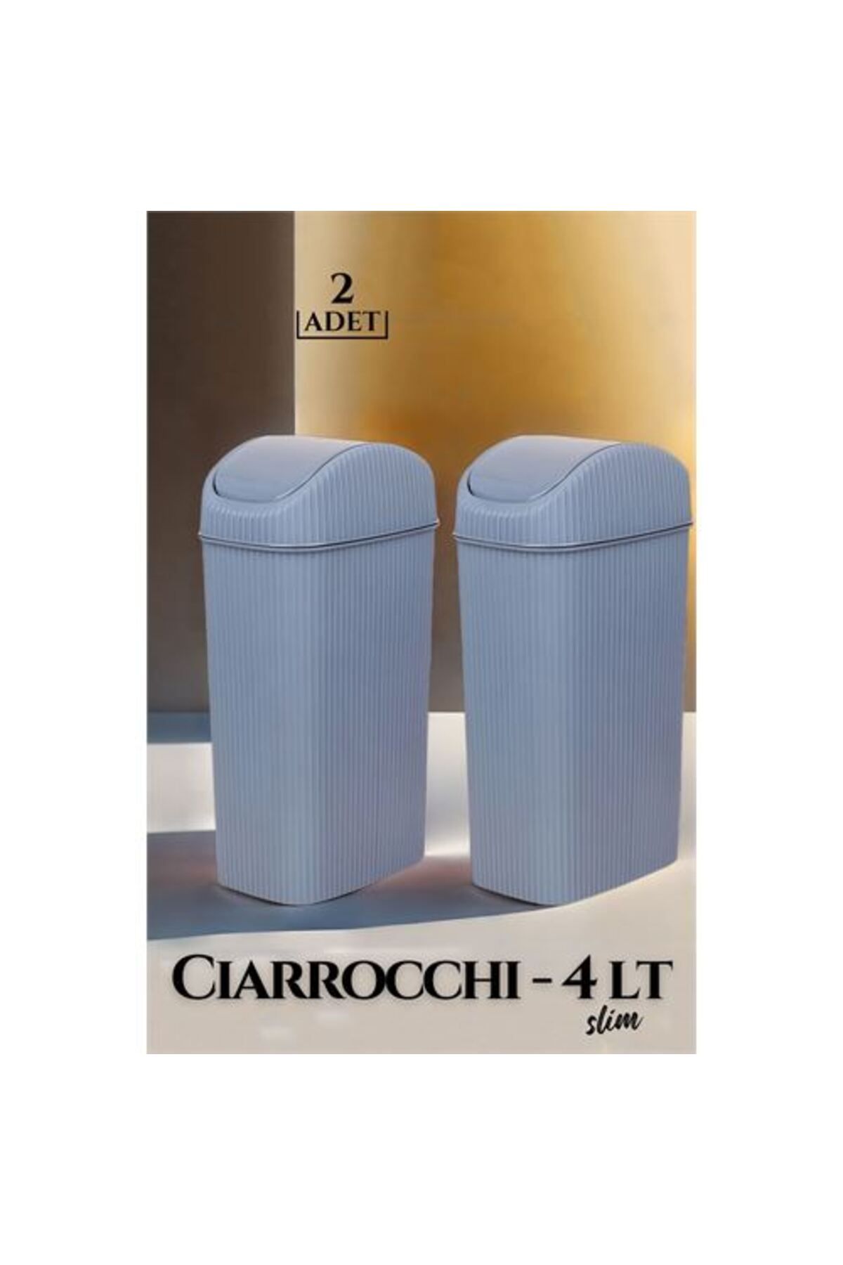 Takaz Global 4 Litre Slim Çöp Kovası Ciarrocchi Design 2 li SET
