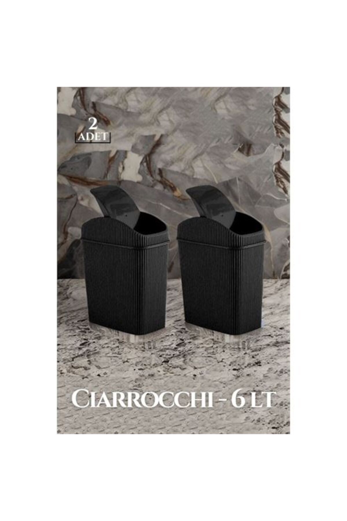 Takaz Global 6 Litre Big Çöp Kovası Ciarrocchi Design 2 li SET