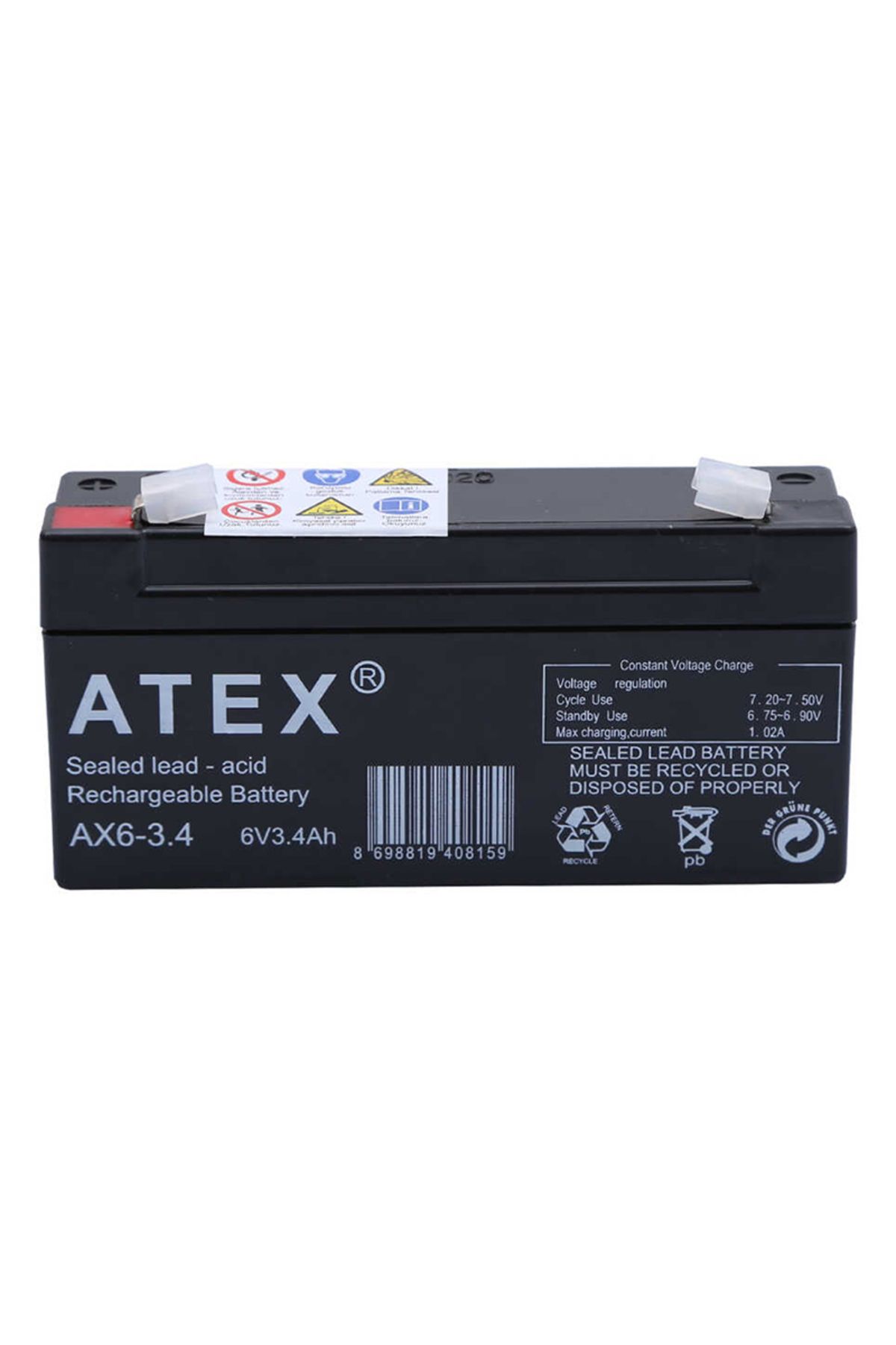 estevia Dp Atex Ax6-3.4 6 Volt - 3.4 Amper Yatik Akü (12.5X6X3Cm)