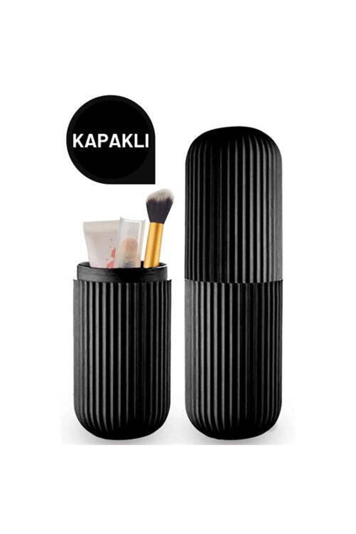 Takaz Global Diş Fırça Gözlük Kozmetik Kapaklı Organizer Kutu SİYAH