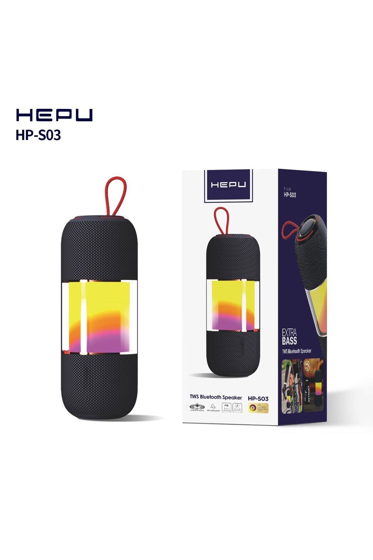HEPU S03 BLUETOOTH USB ŞARJLI RGB IŞIKLI MÜZİK KUTUSU