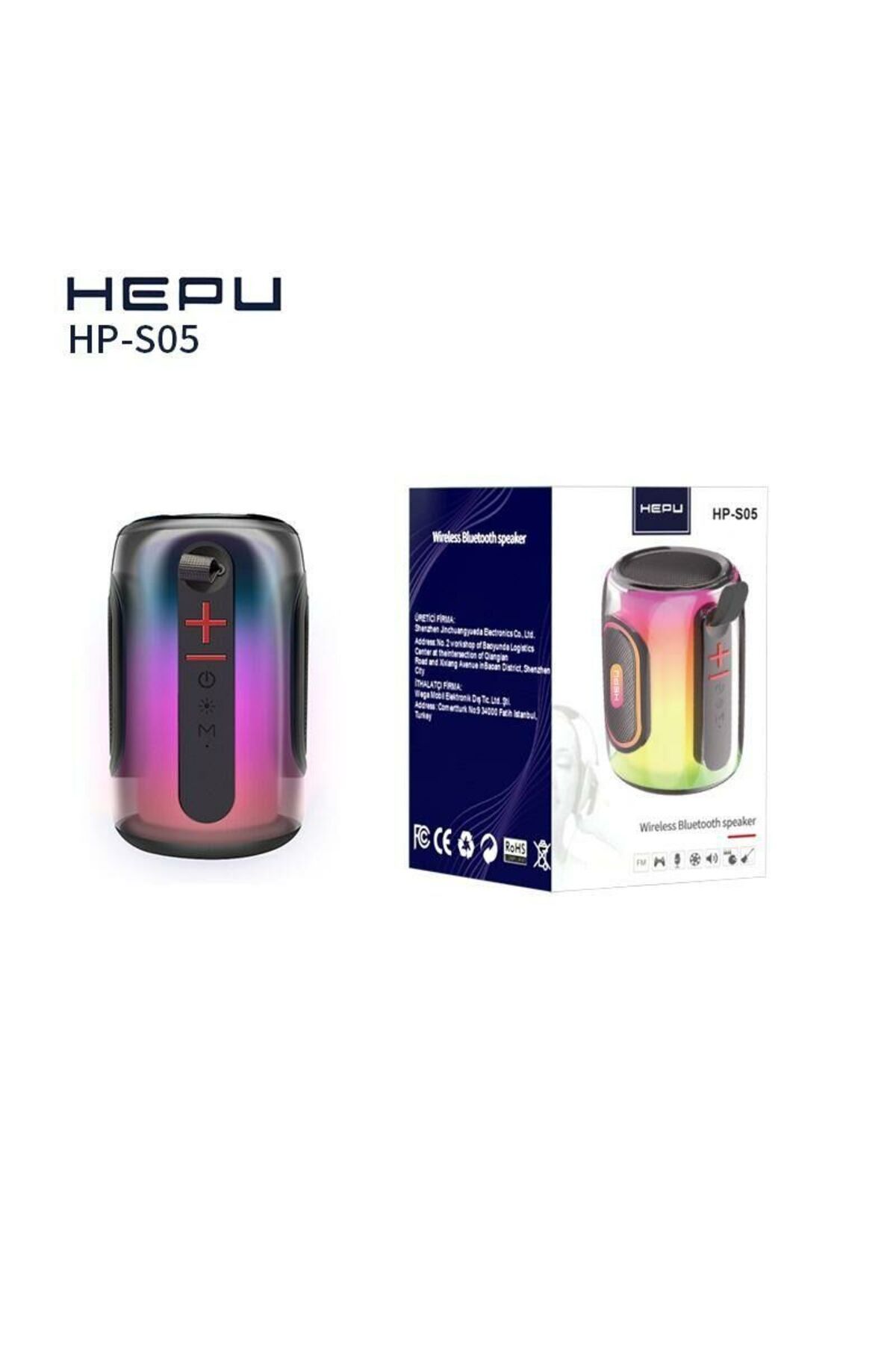 HEPU S05 BLUETOOTH USB ŞARJLI RGB IŞIKLI MÜZİK KUTUSU