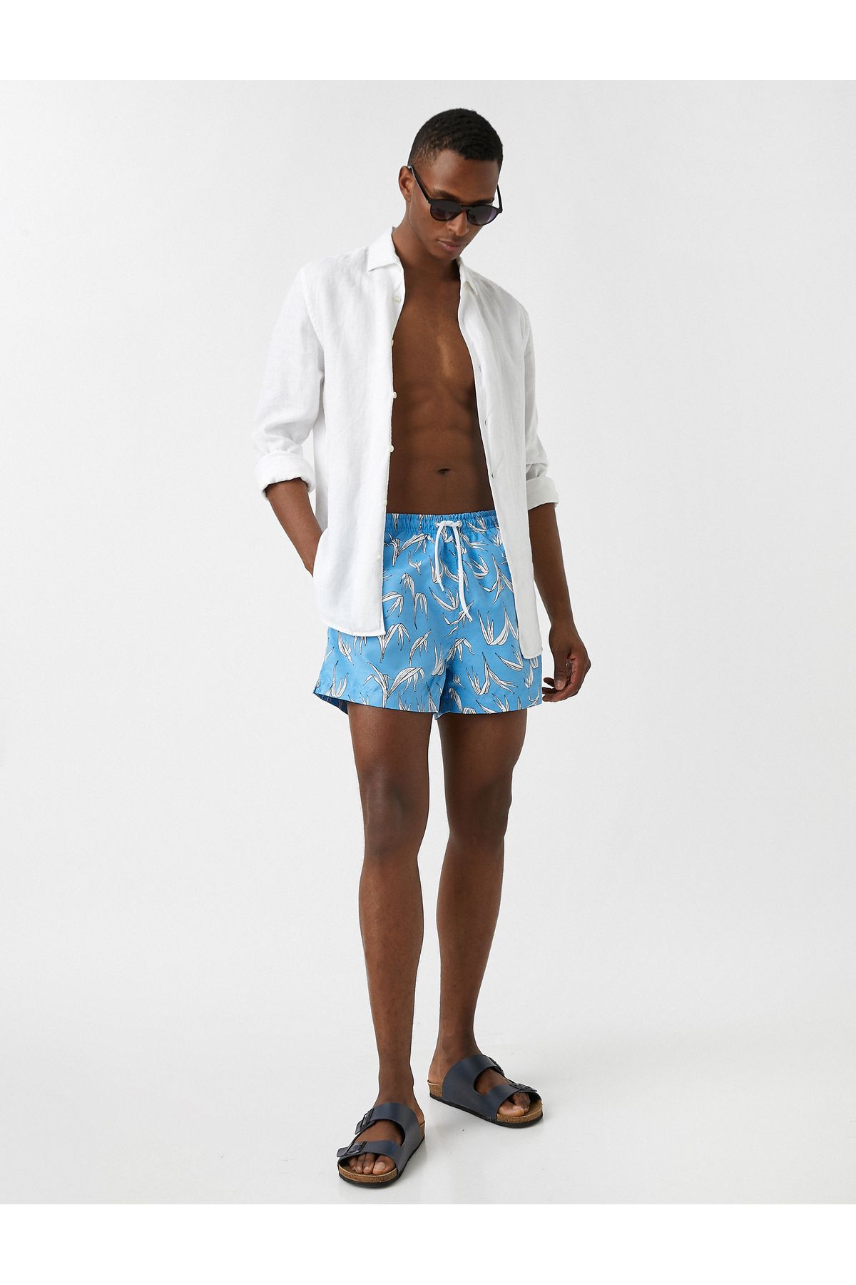 Koton-Swim Shorts - Blue - Graphic 1