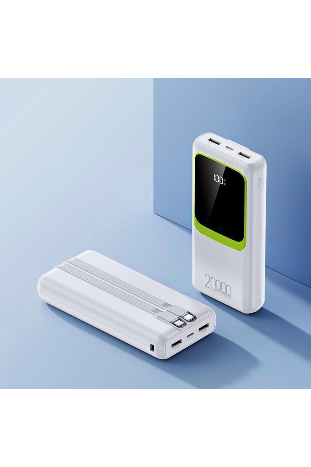 MEKTEK 20.000 mAh 22.5W Kendinden Kablolu Hızlı Powerbank - görsel 2