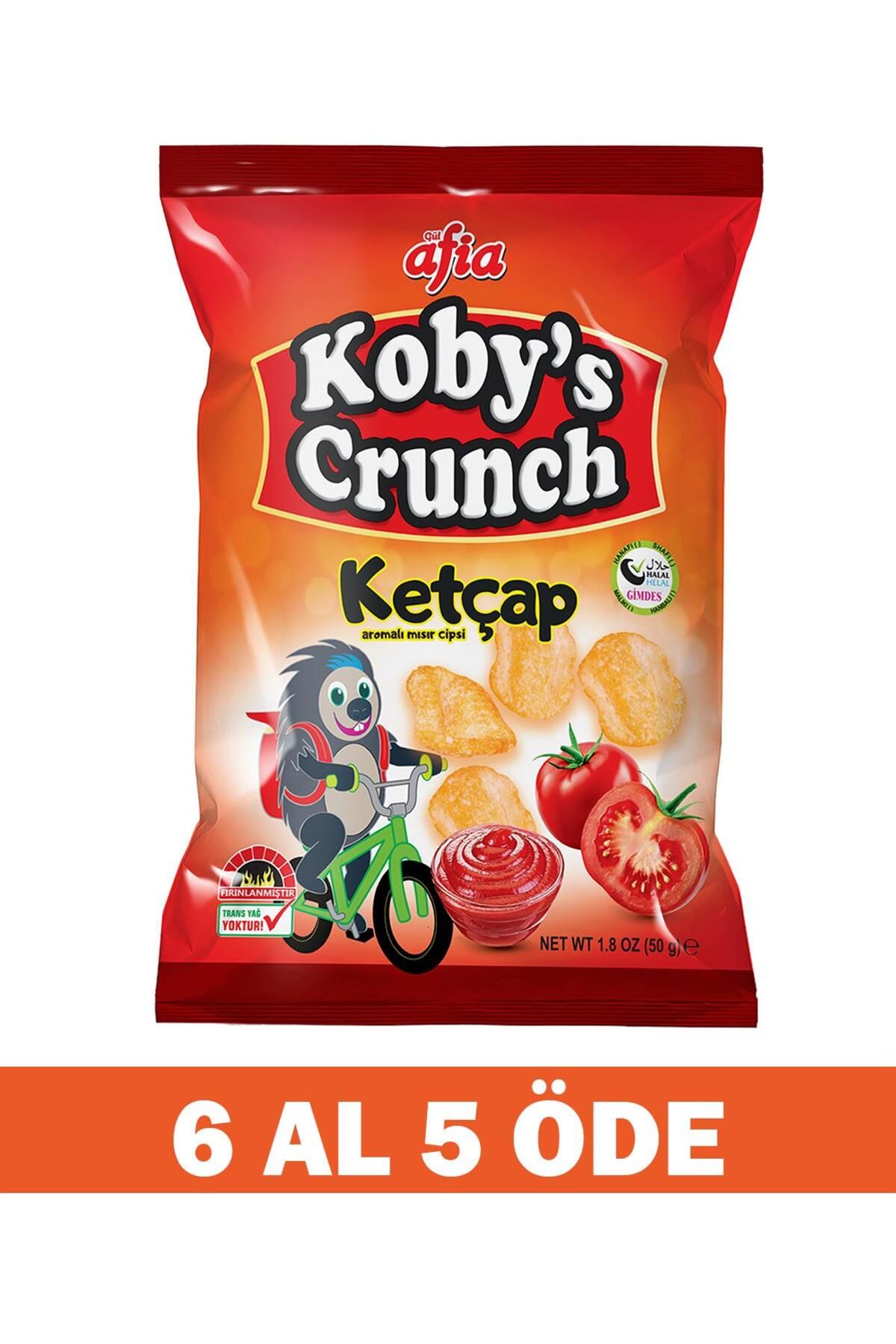 Afia Kobys Crunch Ketçap Aromalı Mısır Cips 50 gr 5 Alana 1 Bedava