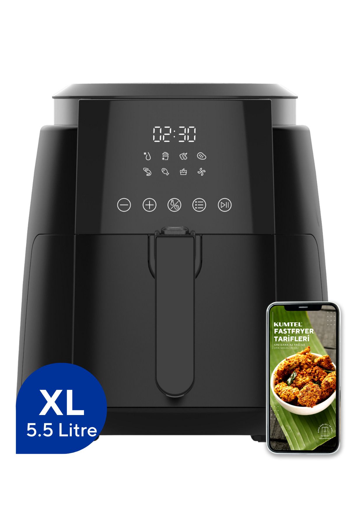 KUMTEL Digital Fastfryer XL ( Yağsız Fritöz Airfryer ) HAF-02