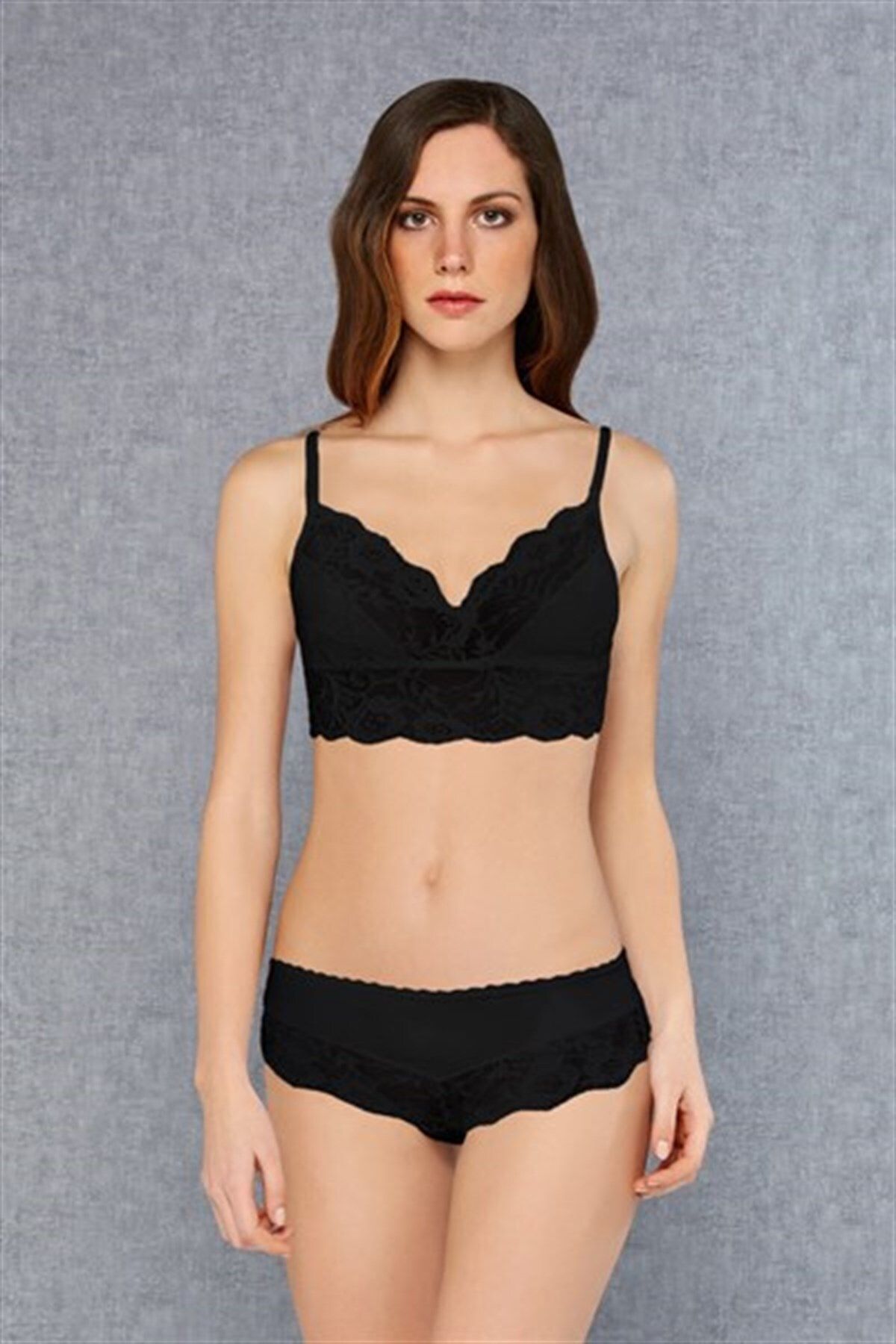 YNSGLOBAL Doreanse Kadın Dolgusuz Bralet Sütyen Slip Külot Takım 12432