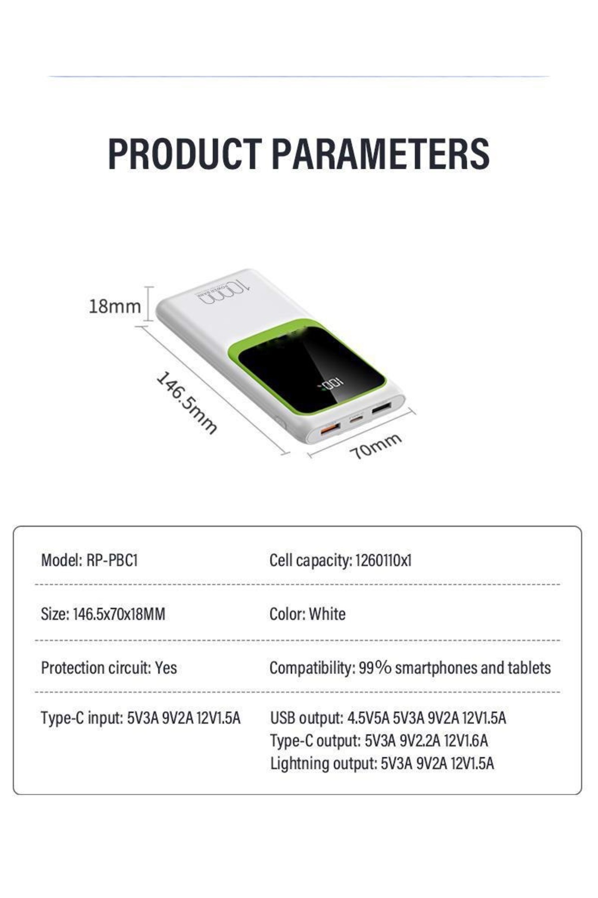 MEKTEK 10.000 mAh 22.5W Hızlı Powerbank Ekranlı,kendiliğinden Kablolu Üst Kalite - görsel 2