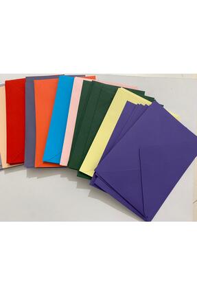 OPAK 100 Adet 10 Farklı Renk  Zarf