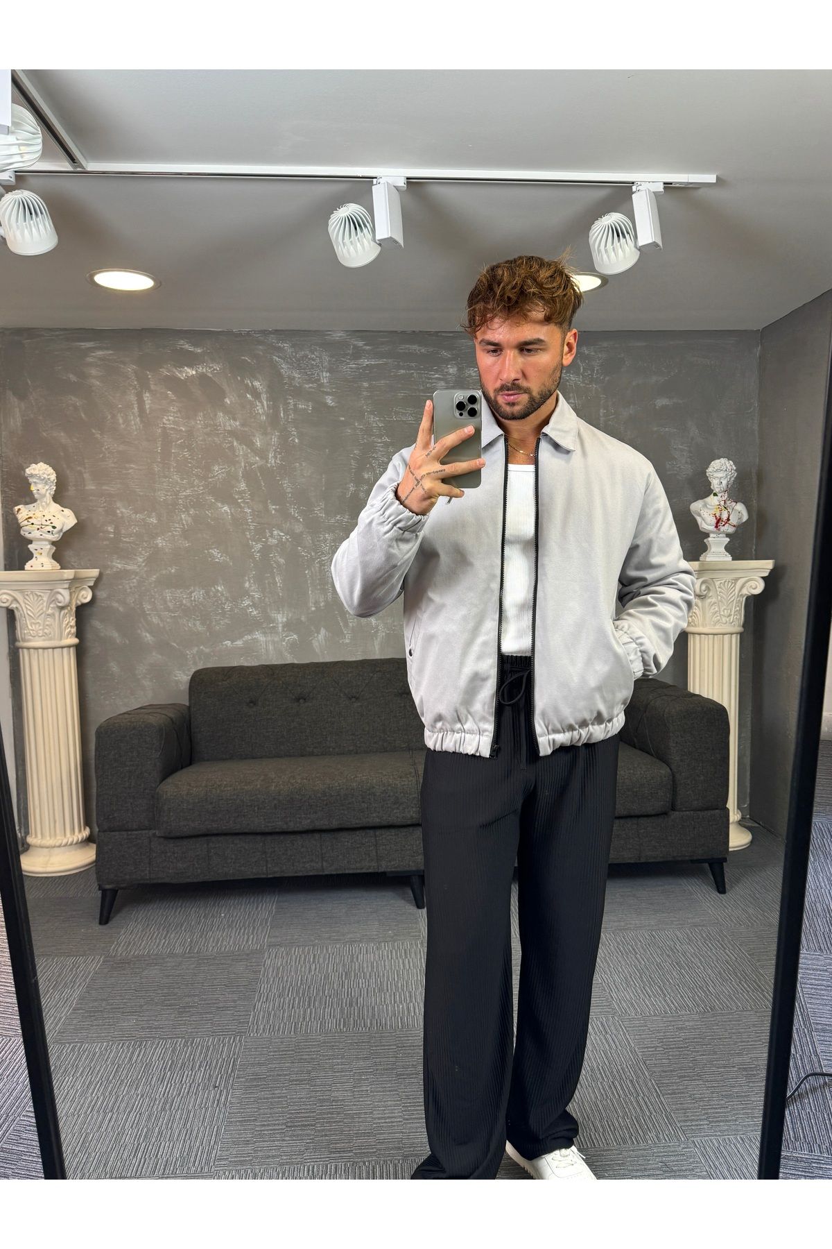 UTTBASİC-Gray Rl Filled Gabardine Jacket 2