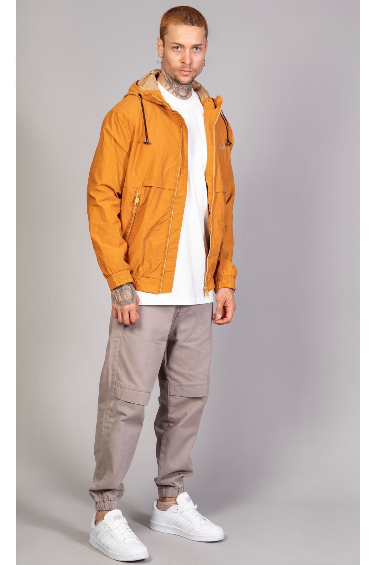 بارانی و بادگیر زرد مردانه ژاکت بهاری سبک KINKIL COOSTED MUSTARD LTC Jeans
