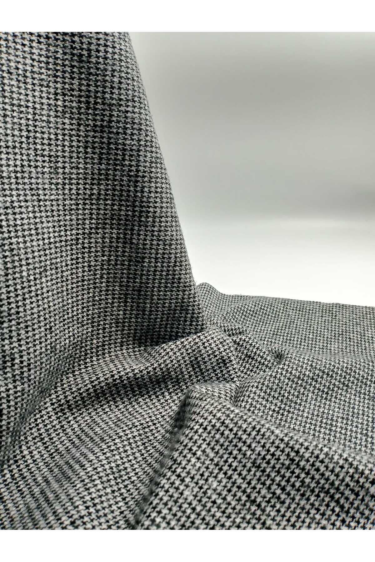 ünsal tekstil-Winter Lycra Houndstooth Patterned Fabric 3