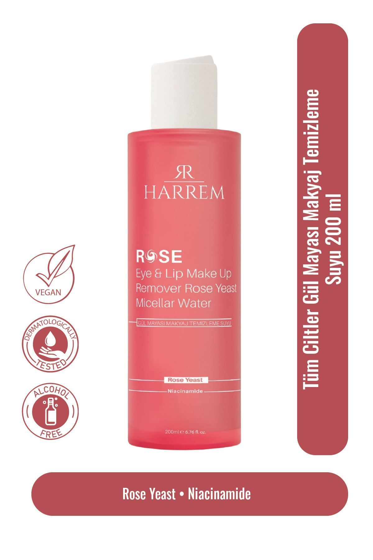 Harrem Rose Series Tüm Ciltler Gül Mayası Makyaj Temizleme Suyu 200 Ml