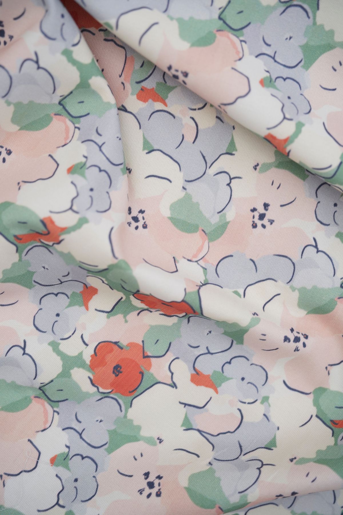 Tuğba Kuğu-Printed Panama Fabric (100% Cotton) |   Mixed Daisies 3