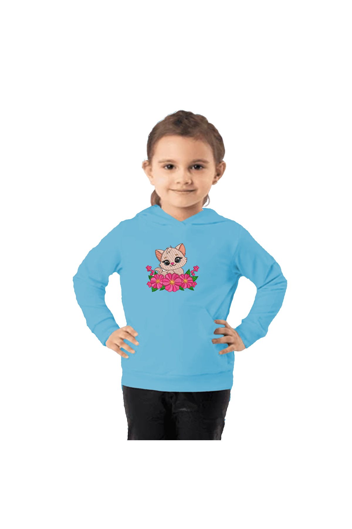 smart group-3 Yarn Embroidered Kids Sweatshirt - Thick Cotton Hooded 1