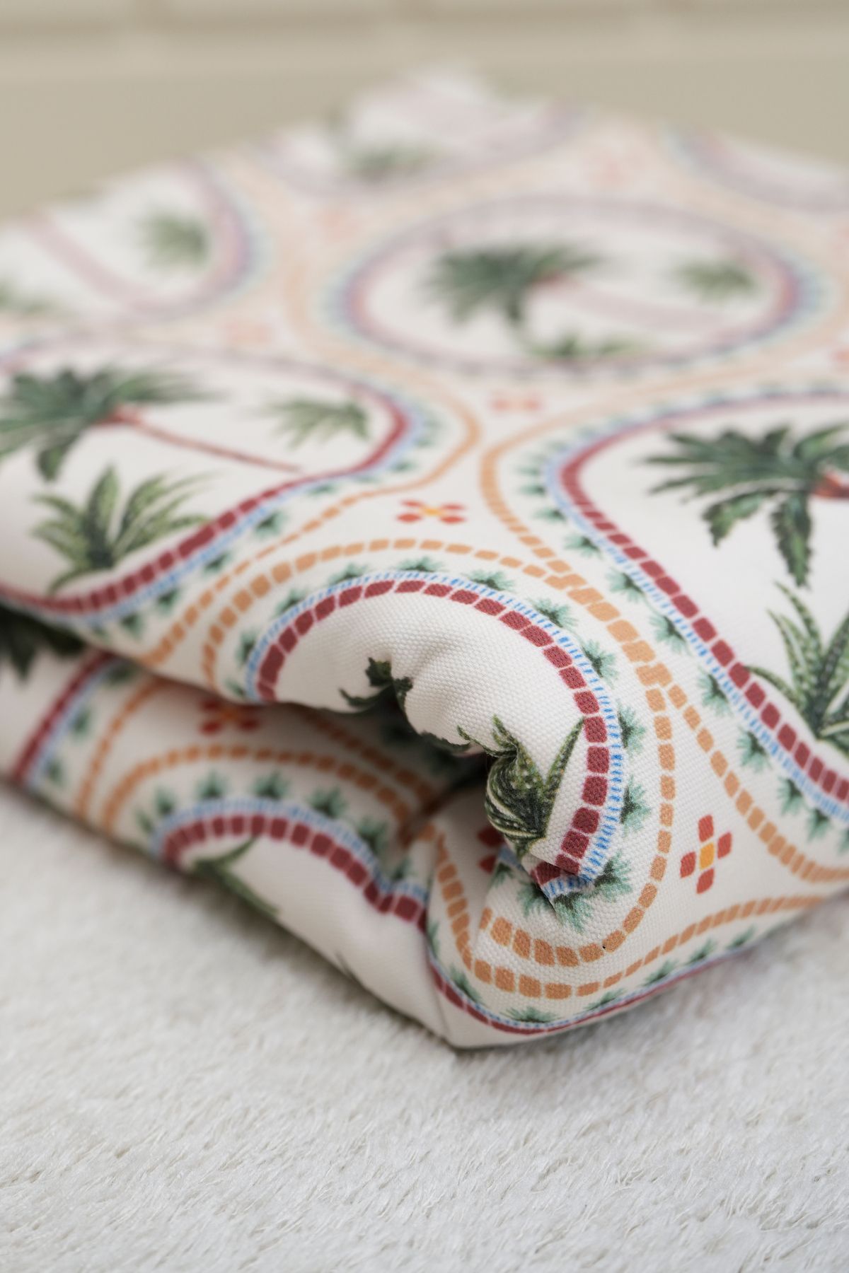 Tuğba Kuğu-Printed Panama Fabric (100% Cotton) |   Mosaic Palm Trees 6