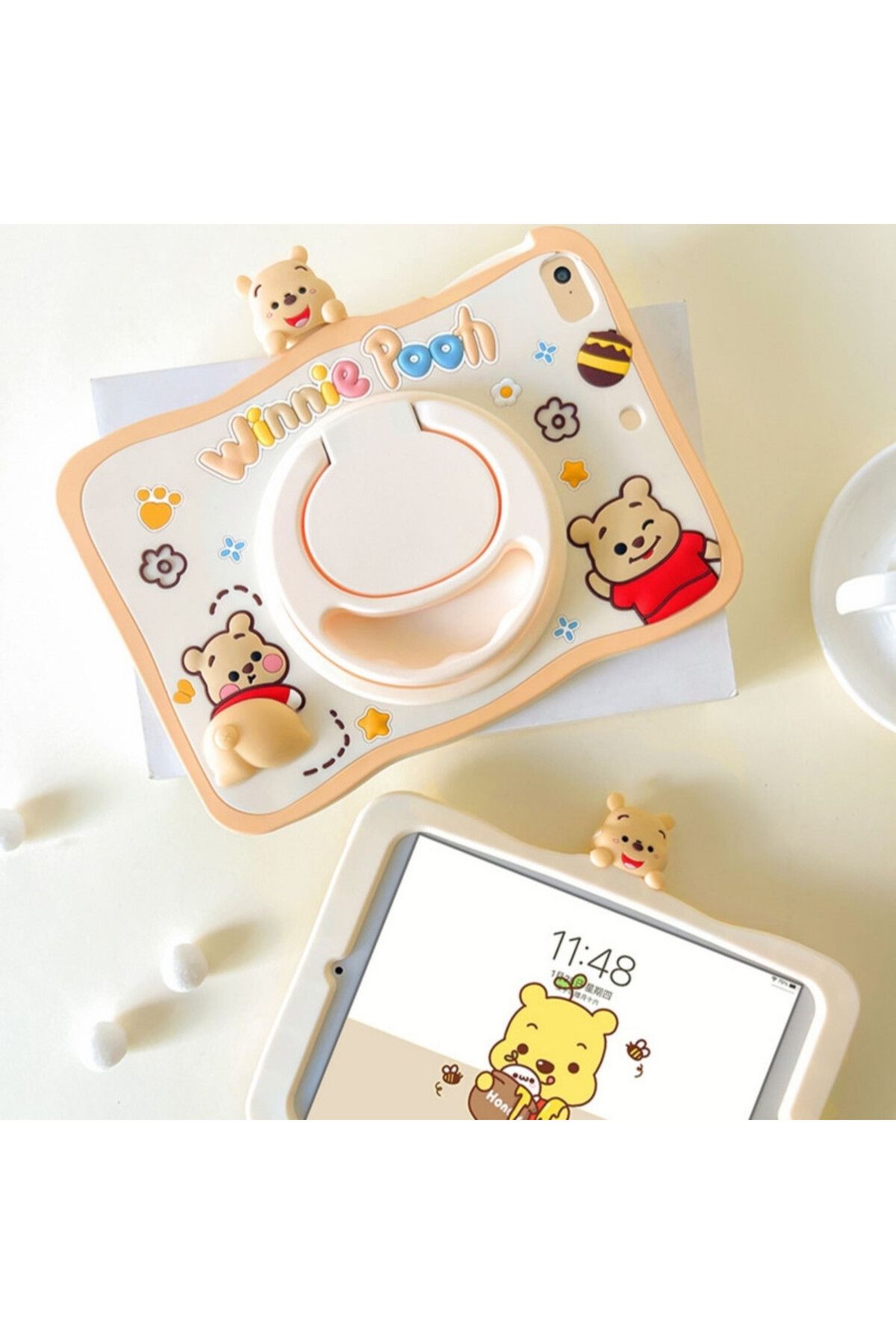 UnDePlus-Case for Samsung Galaxy Tab A8 10.5 Sm-X200 2021 Case Cute Dolls with Stand Fun 3D Character Kids Case 6