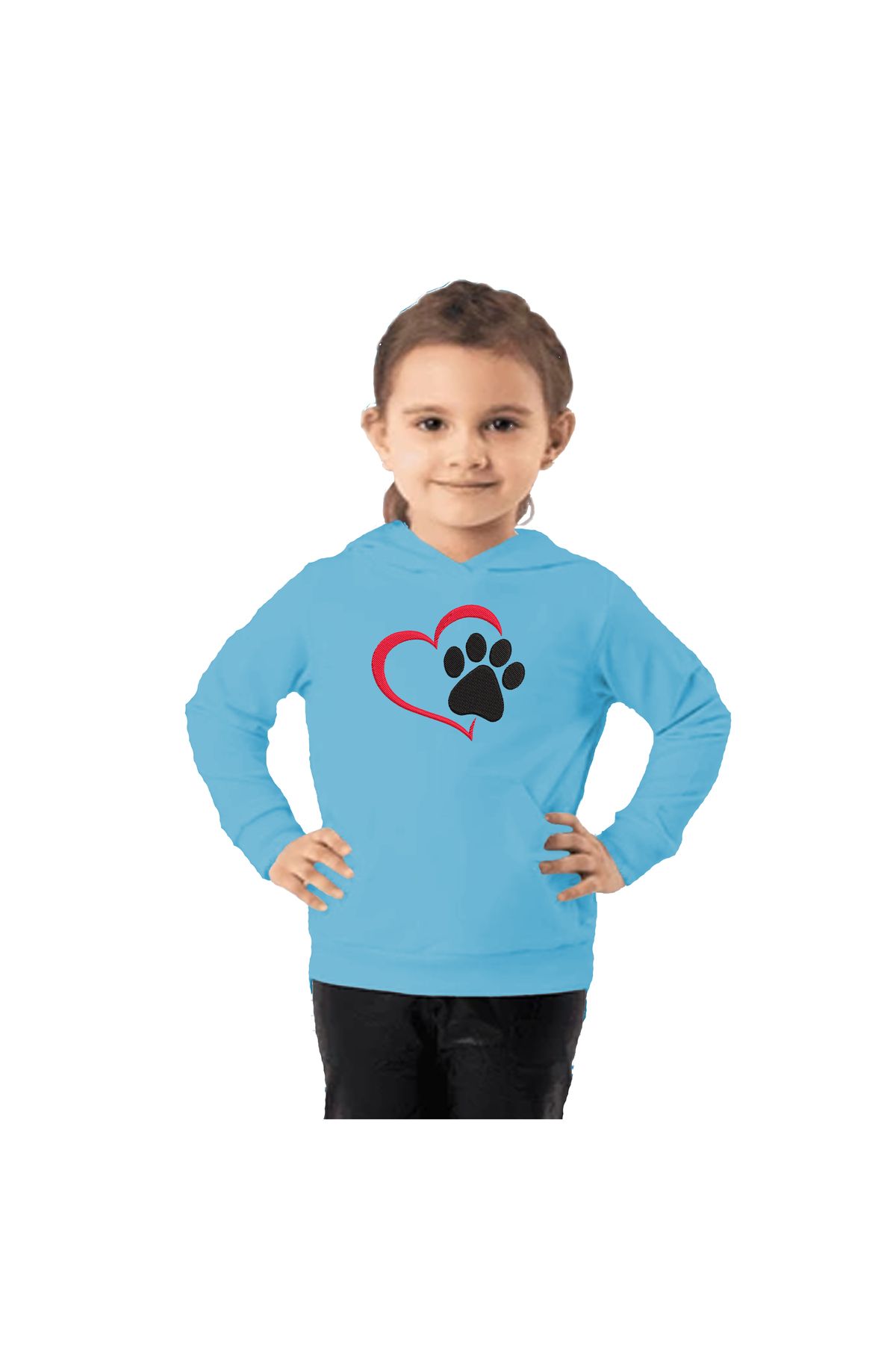 smart group-3 Yarn Embroidered Kids Sweatshirt - Thick Cotton Hooded 1