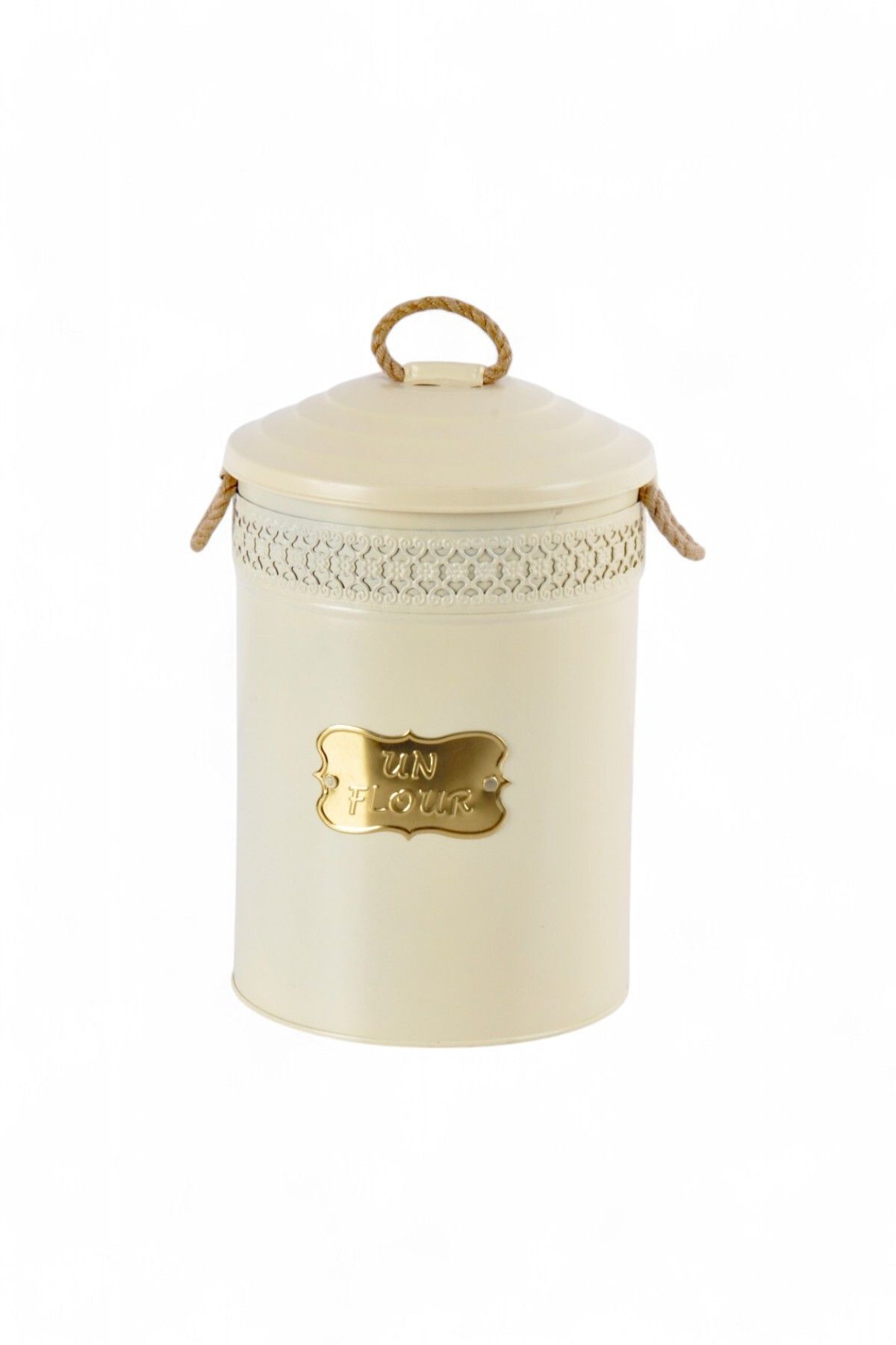 Milenay-Premium 4-Piece Flour Storage Bucket Set with Ottoman Motif Rope Handles, 5-16-30-50 Liters 6