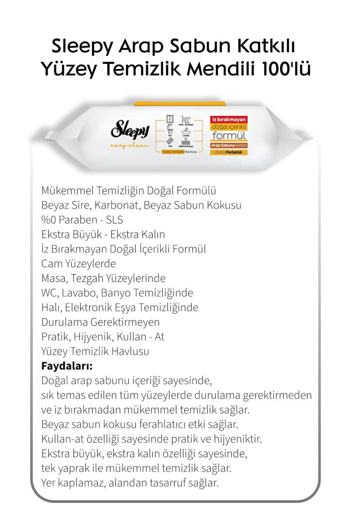 Sleepy Arap Sabun Katkılı Yüzey Mendili 100'lü X 4 ve Rosie pamuk fotoğrafı 2 (önizleme)