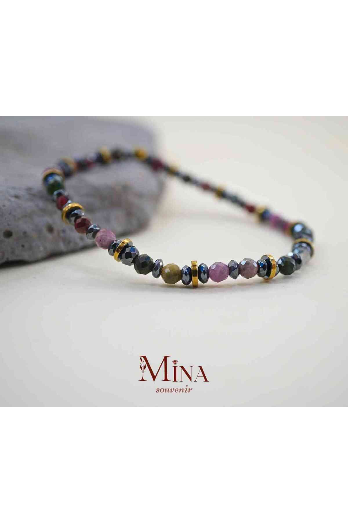 Mina Souvenir-Minimal Bracelets with Hematit with Mixed Natural Stones 2