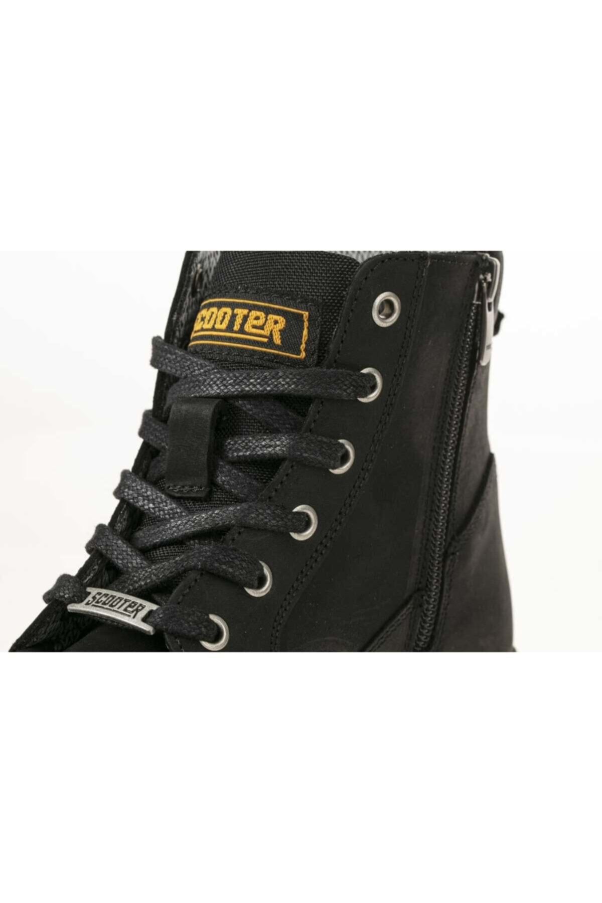 Scooter-M5121 ΓΝΗΣΙΟ ΔΕΡΜΑ ΑΝΔΡΙΚΕΣ ΜΠΟΤΕΣ CRAZY BLACK 5