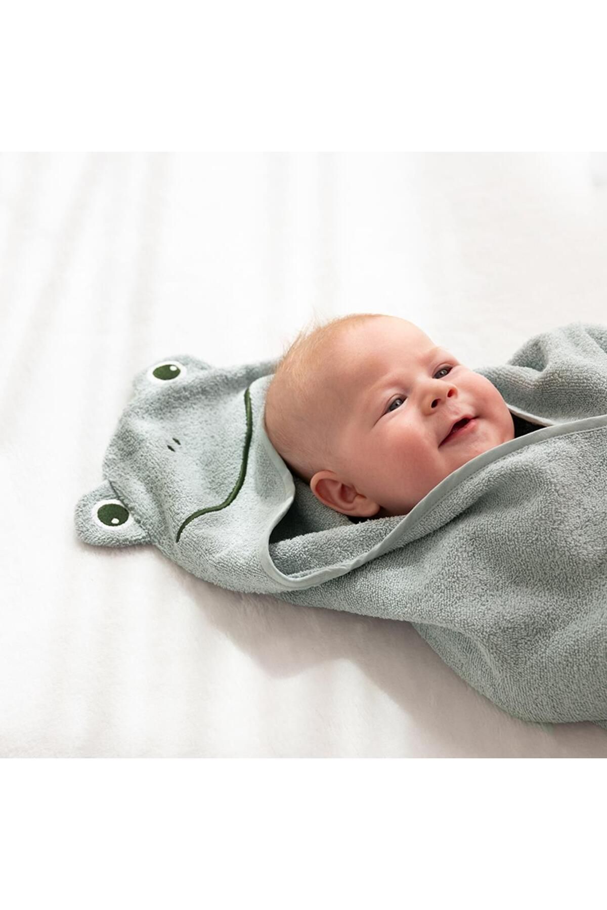 Owli-Baby & Kids Bathrobe - Green - Cotton 4