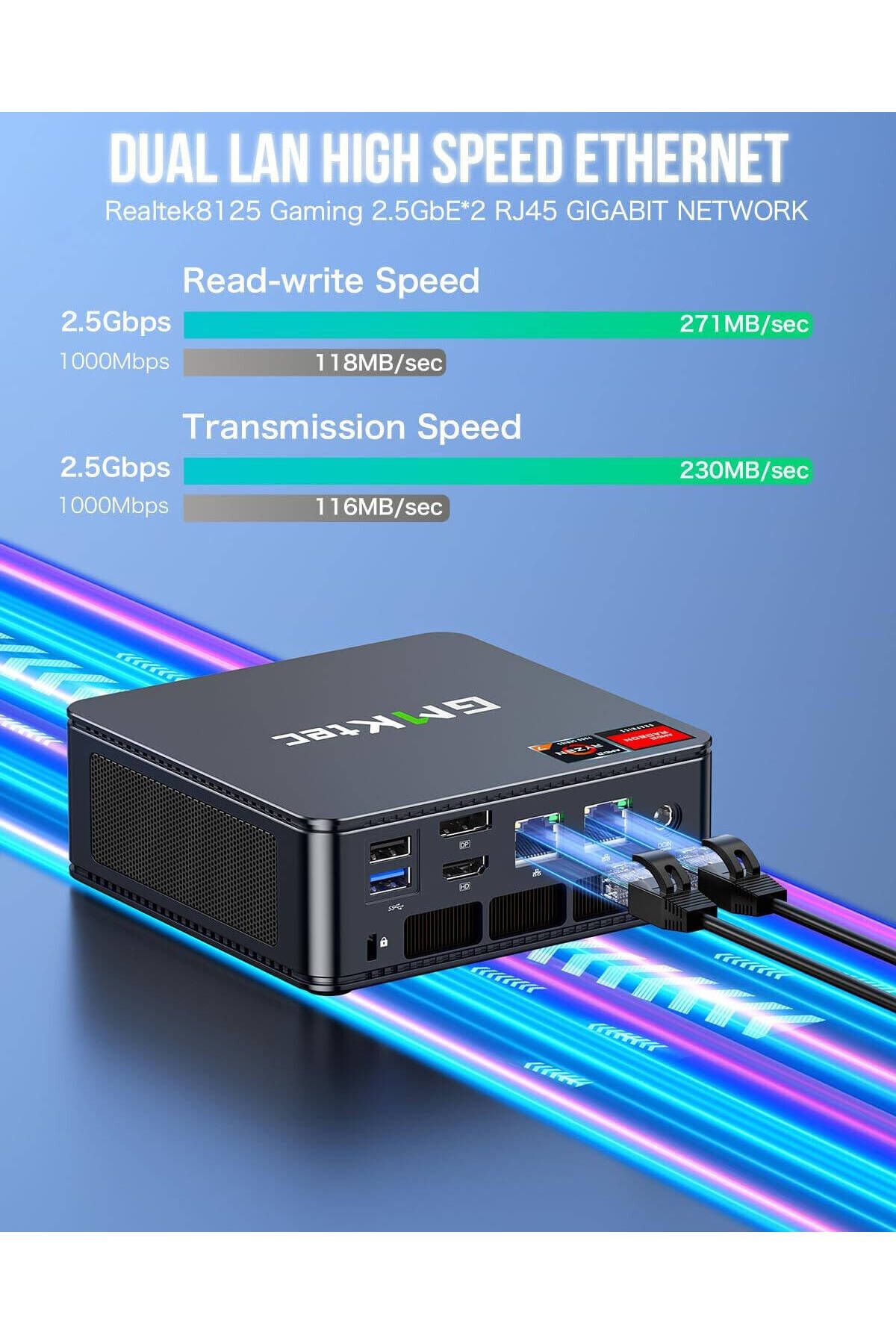 GMKtec-NucBox K5 Desktop Ultracompact Mini PC Gaming, AMD Ryzen 7 Windows 11 Pro 32GB DDR5 RAM 1TB SSD 6